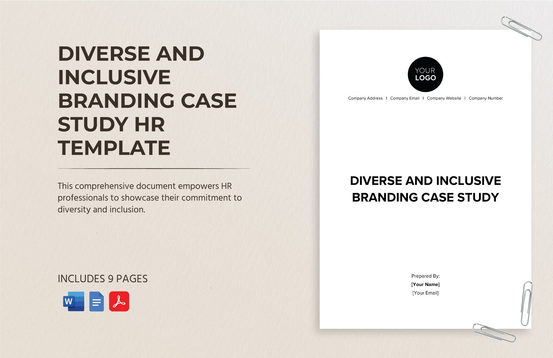 Diverse and Inclusive Branding Case Study HR Template in Word, Google Docs, PDF