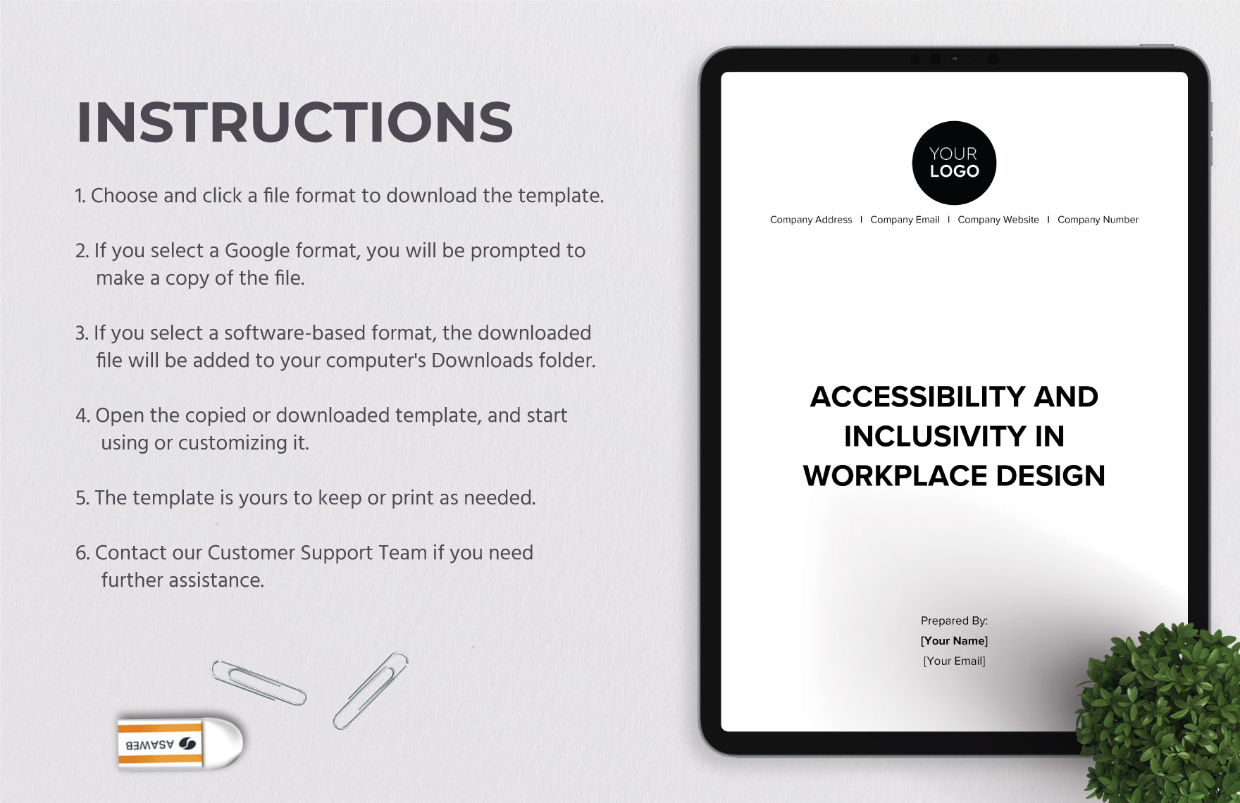 Accessibility and Inclusivity in Workplace Design HR Template