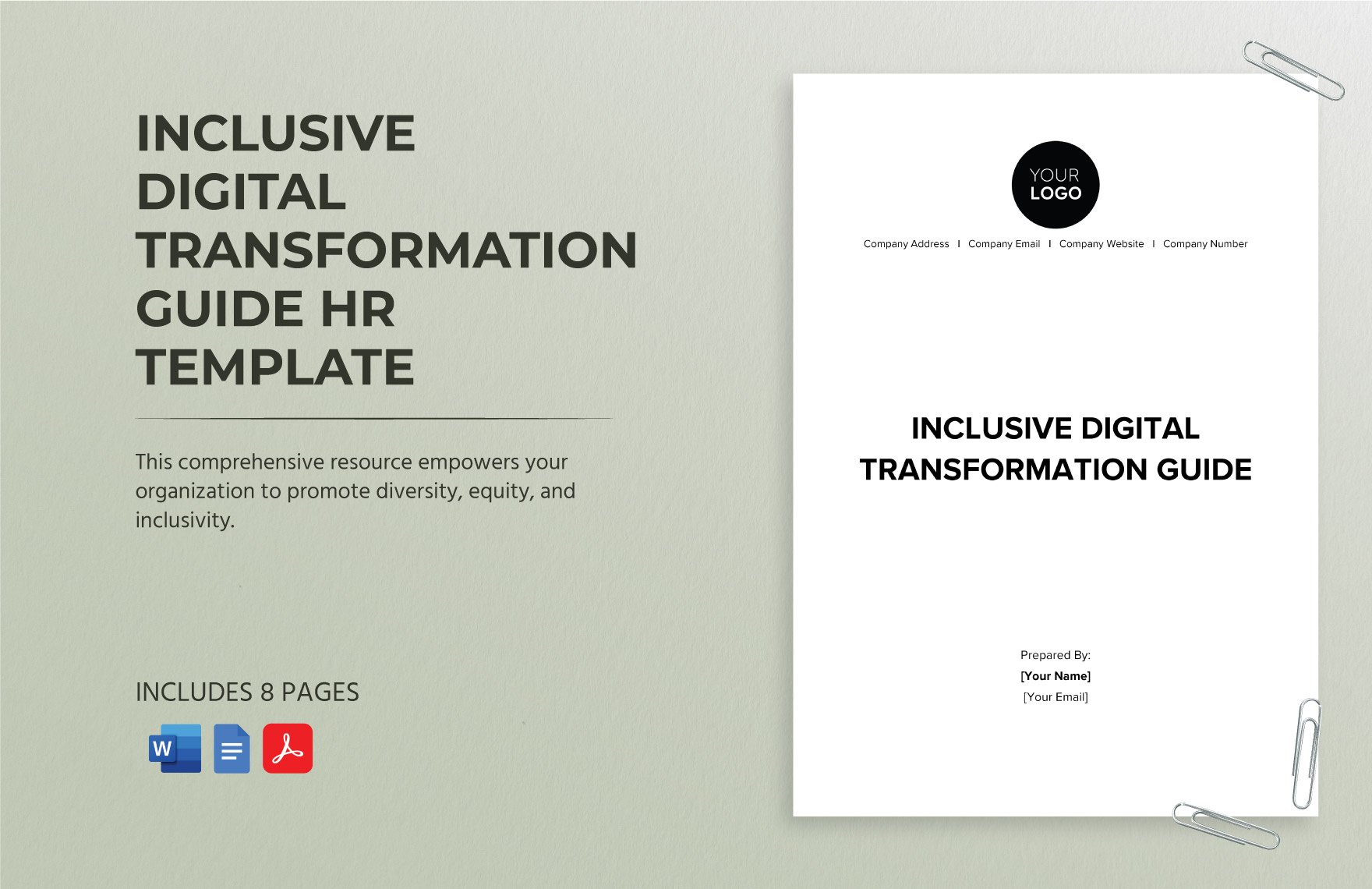 Inclusive Digital Transformation Guide HR Template in Word, Google Docs, PDF