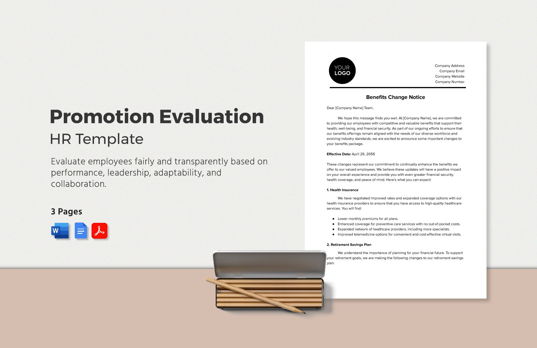 Promotion Evaluation HR Template in Word, Google Docs, PDF
