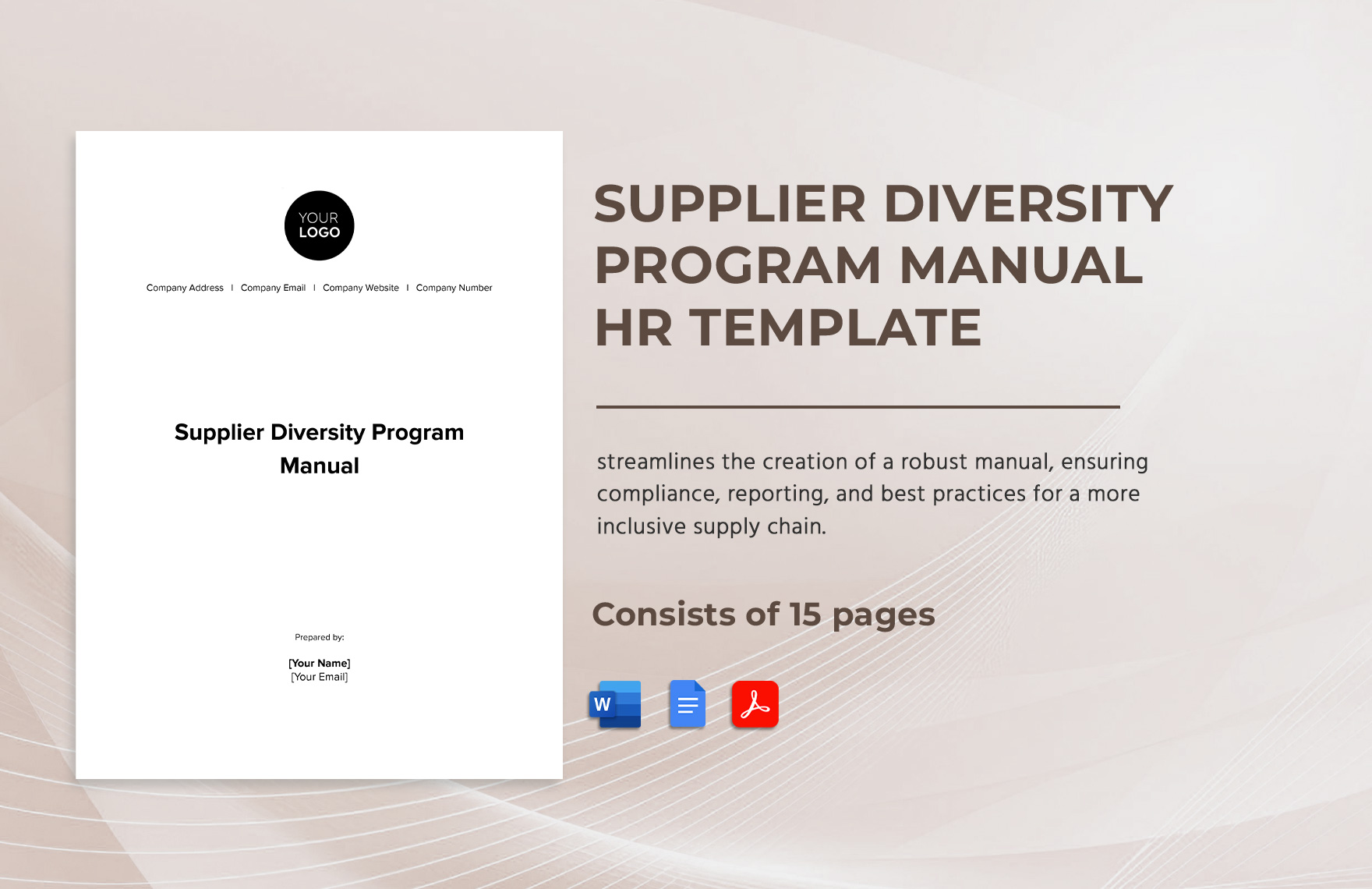 Supplier Diversity Program Manual HR Template in Word, Google Docs, PDF
