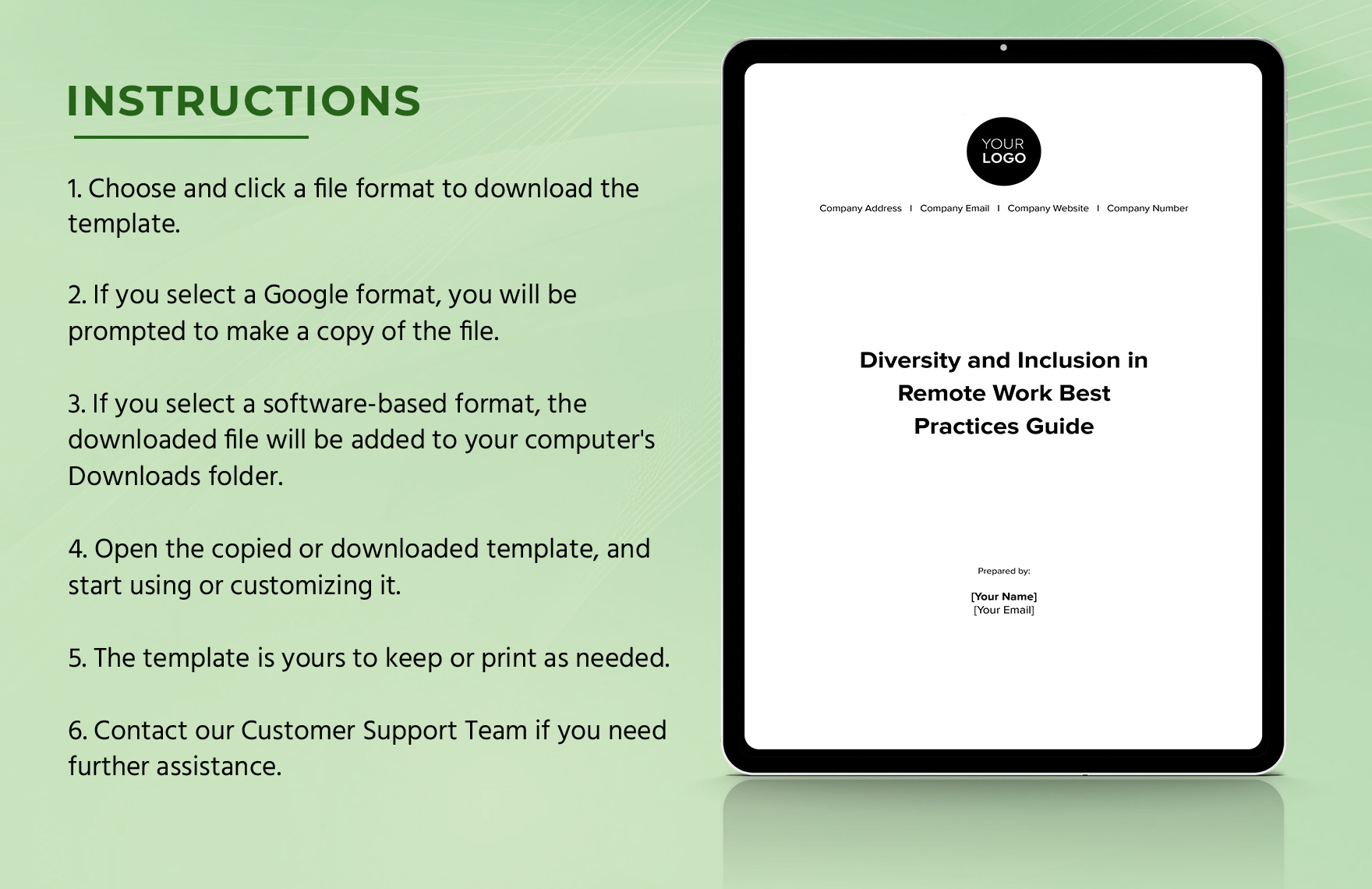 Diversity and Inclusion in Remote Work Best Practices Guide HR Template
