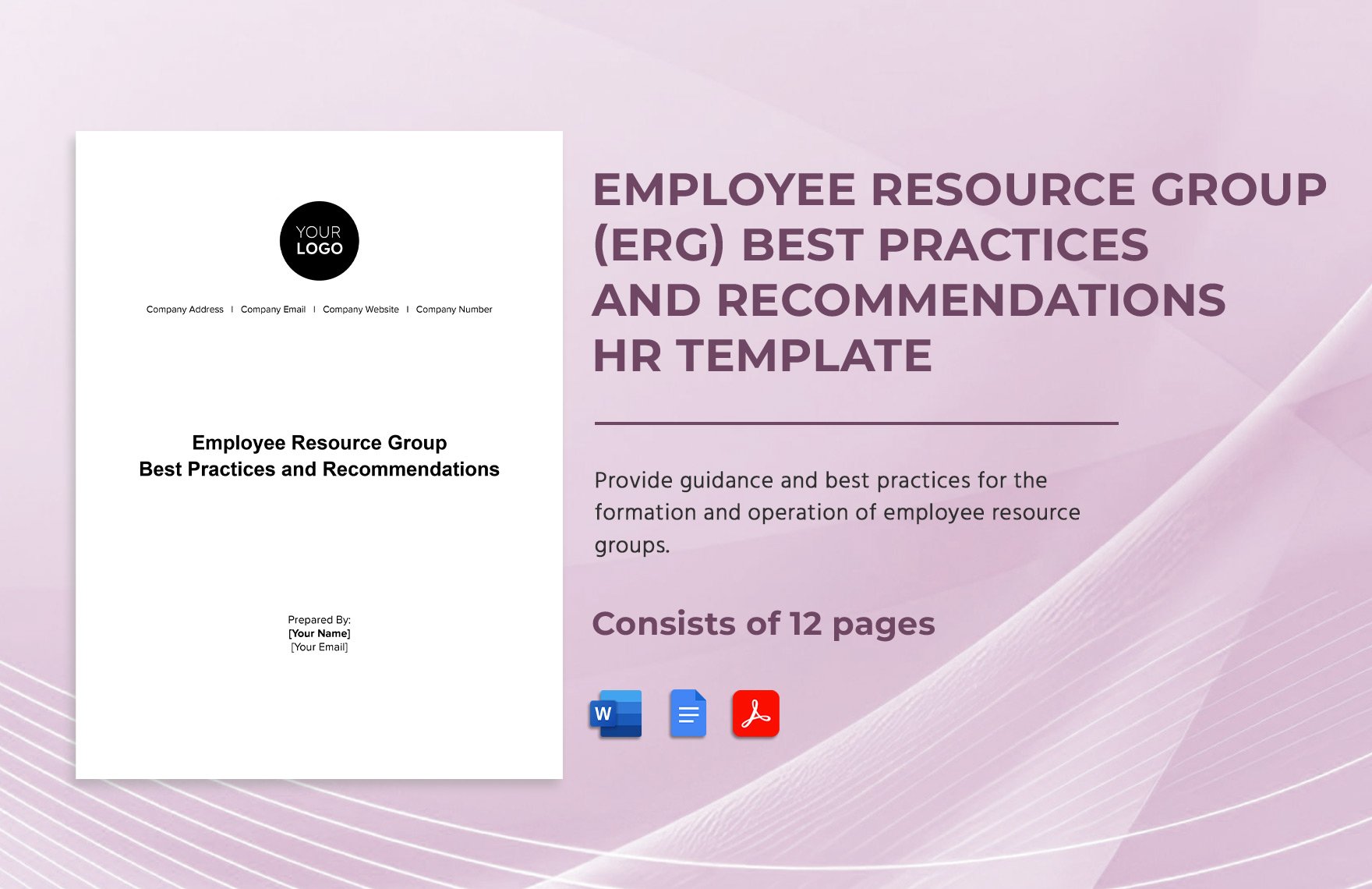 Employee Resource Group Best Practices and Recommendations HR Template in Word, Google Docs, PDF