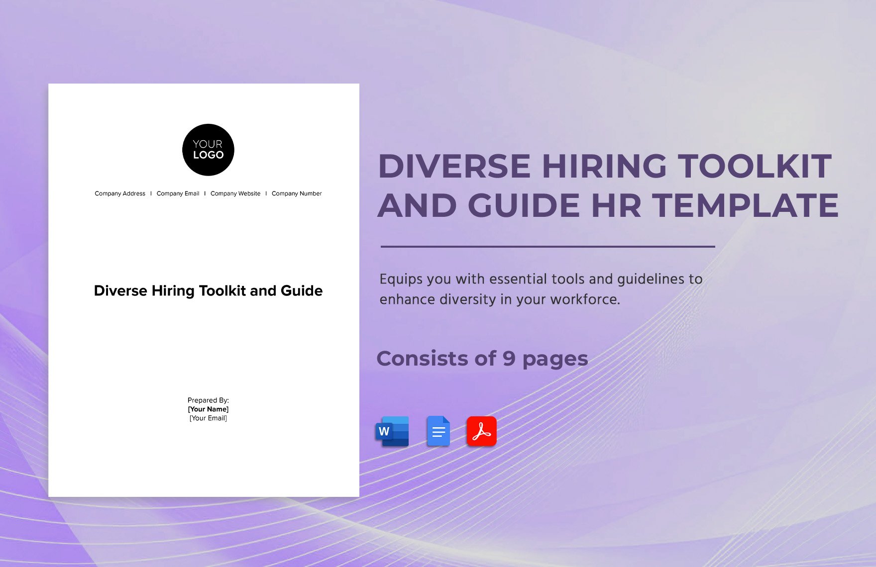 Diverse Hiring Toolkit and Guide HR Template in Word, Google Docs, PDF
