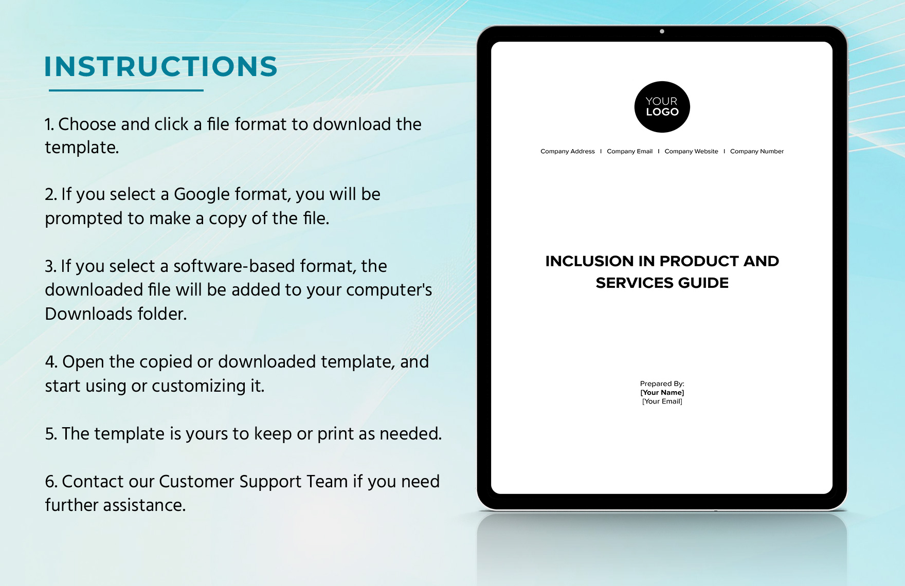 Inclusion in Product and Services Guide HR Template