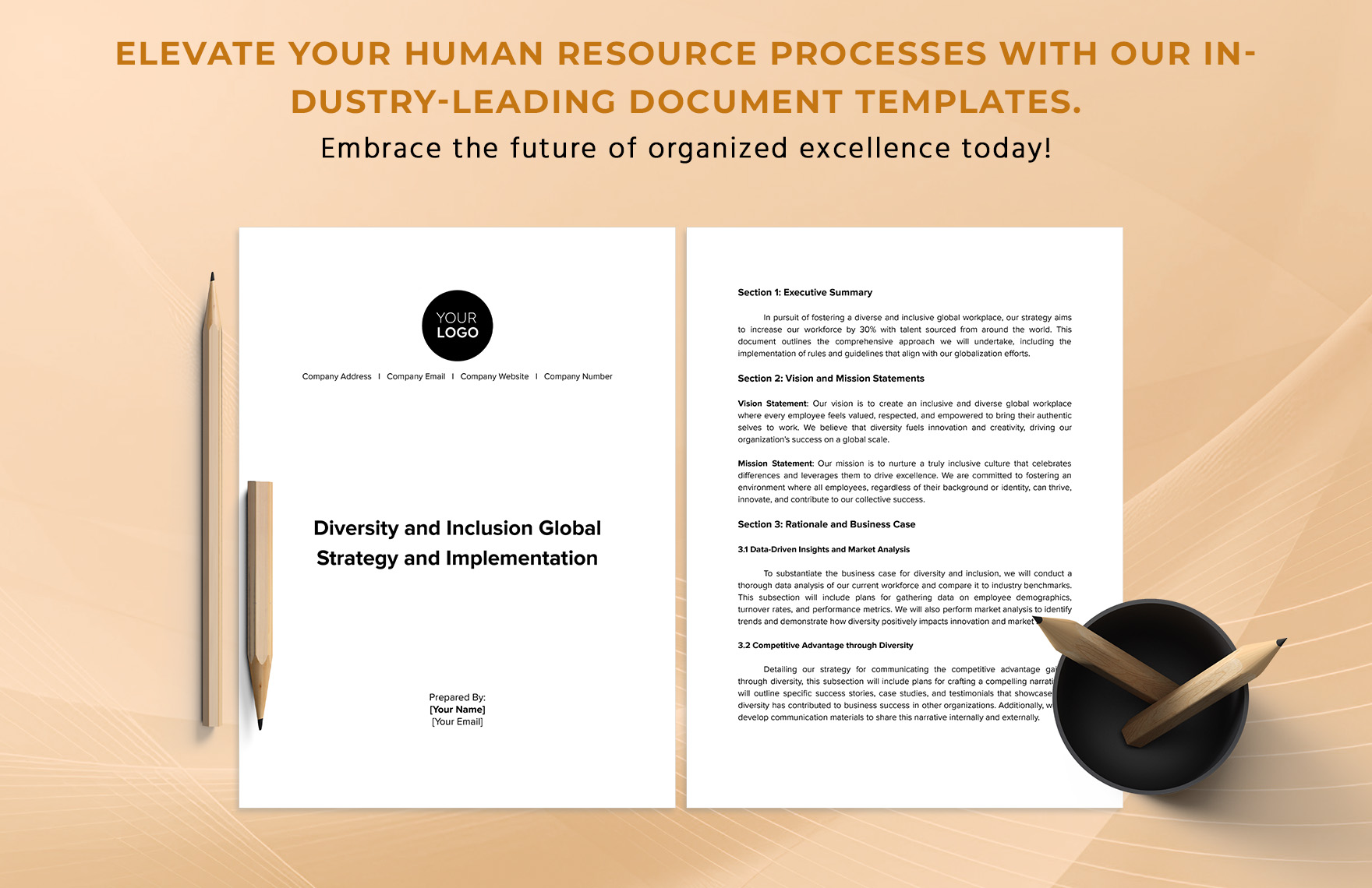Diversity and Inclusion Global Strategy and Implementation HR Template