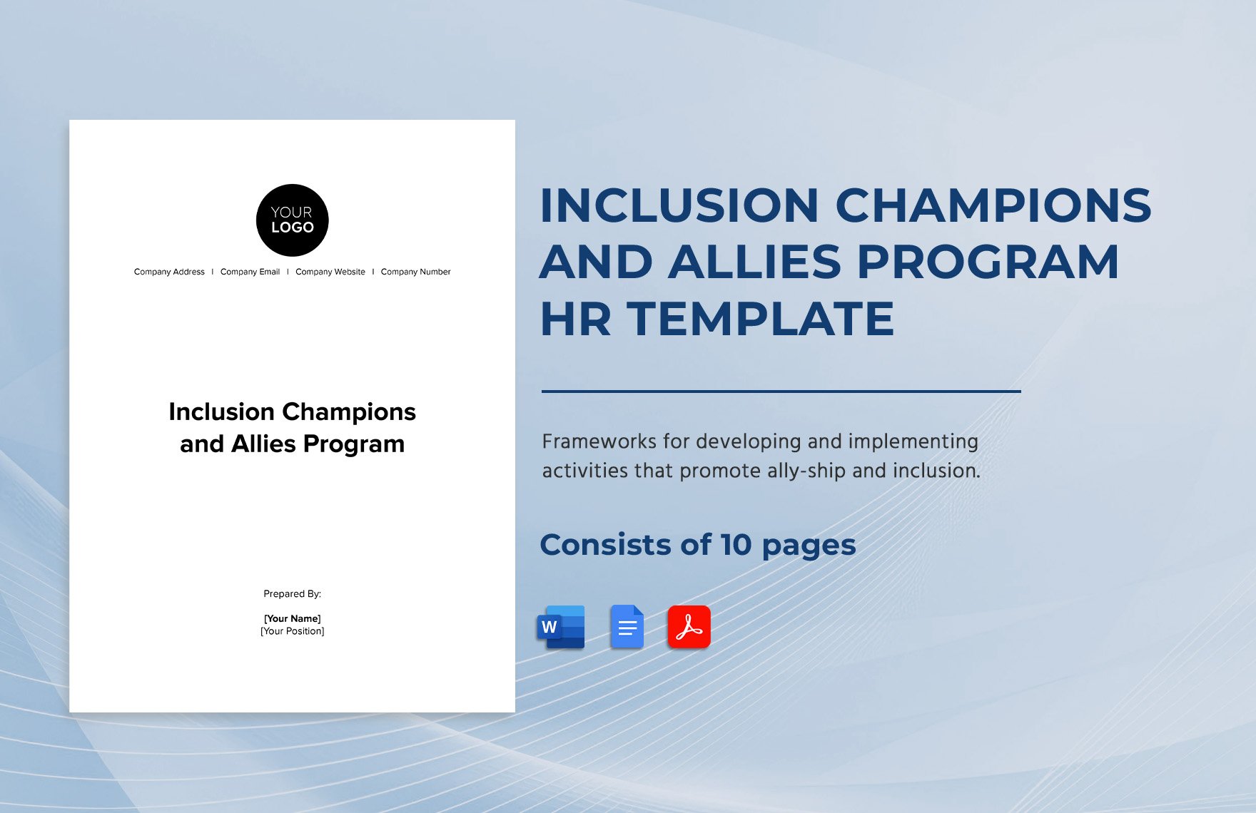 Inclusion Champions and Allies Program HR Template in Word, Google Docs, PDF