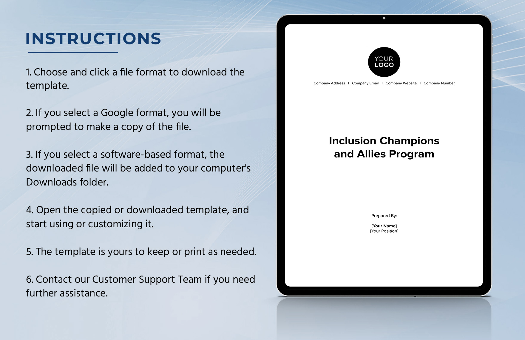 Inclusion Champions and Allies Program HR Template
