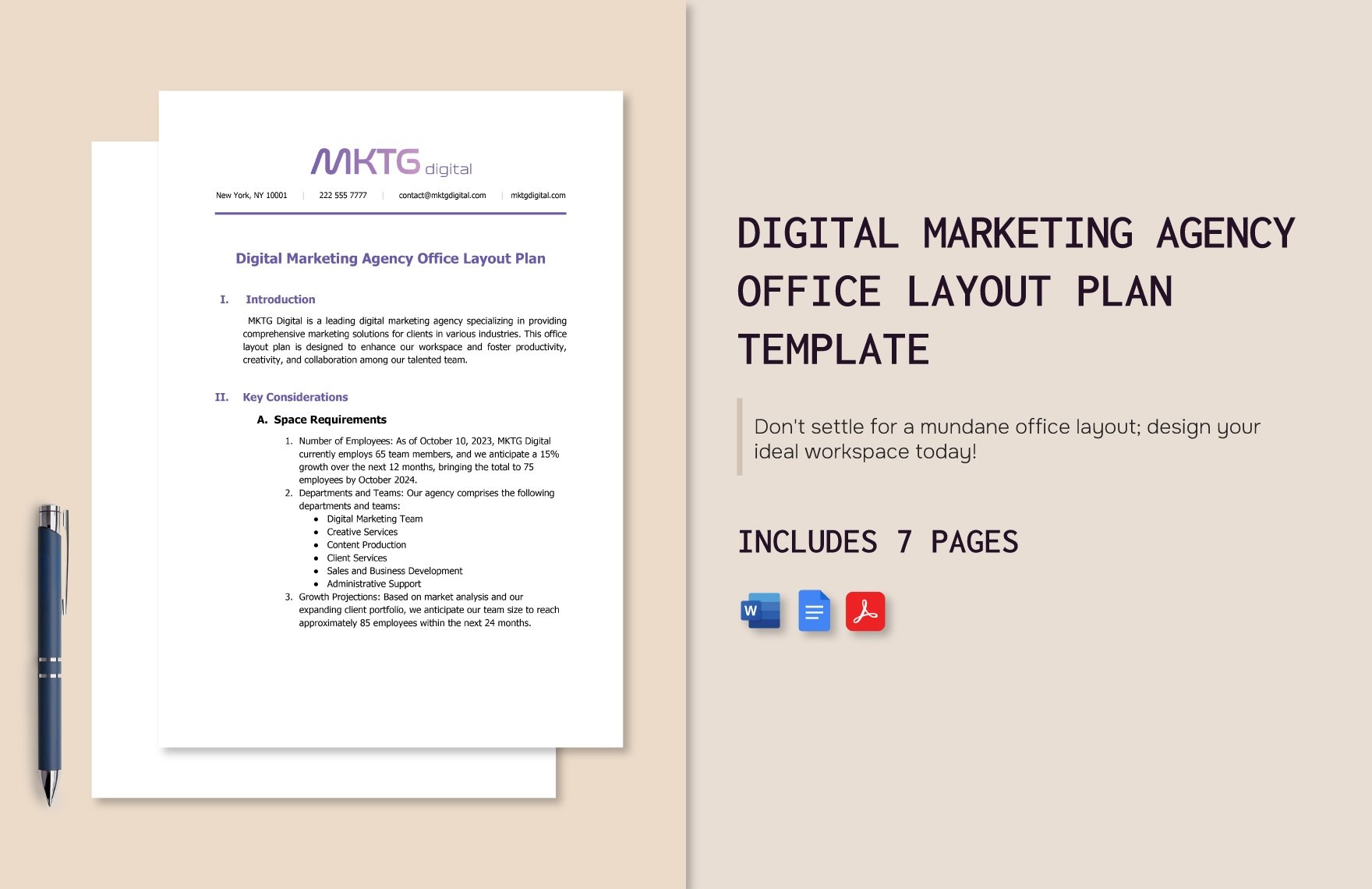 Digital Marketing Agency Office Layout Plan Template