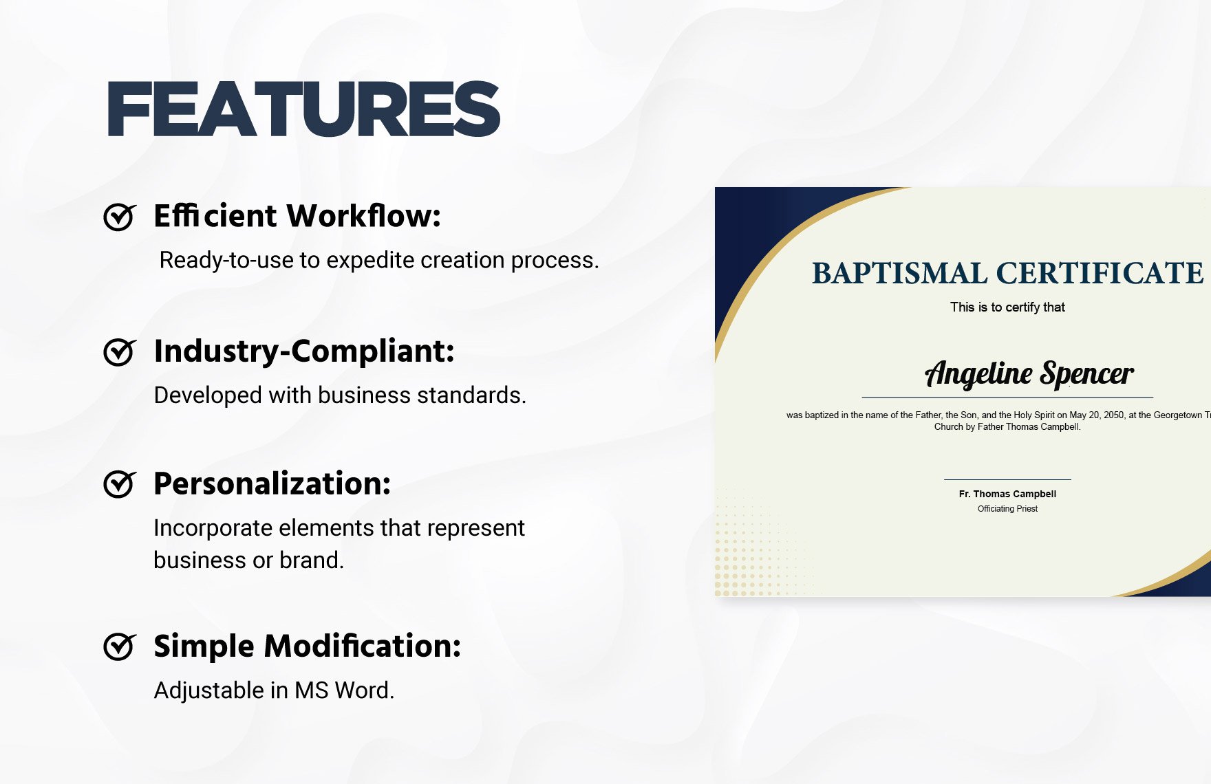 Baptism Certificate Template