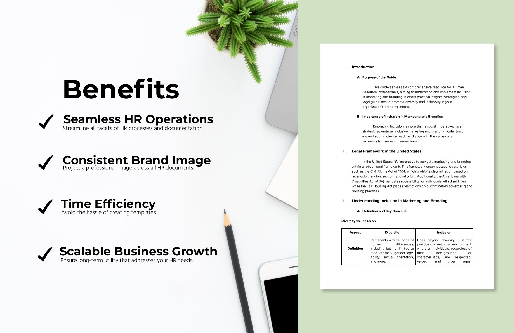 Inclusion in Marketing and Branding Guide HR Template
