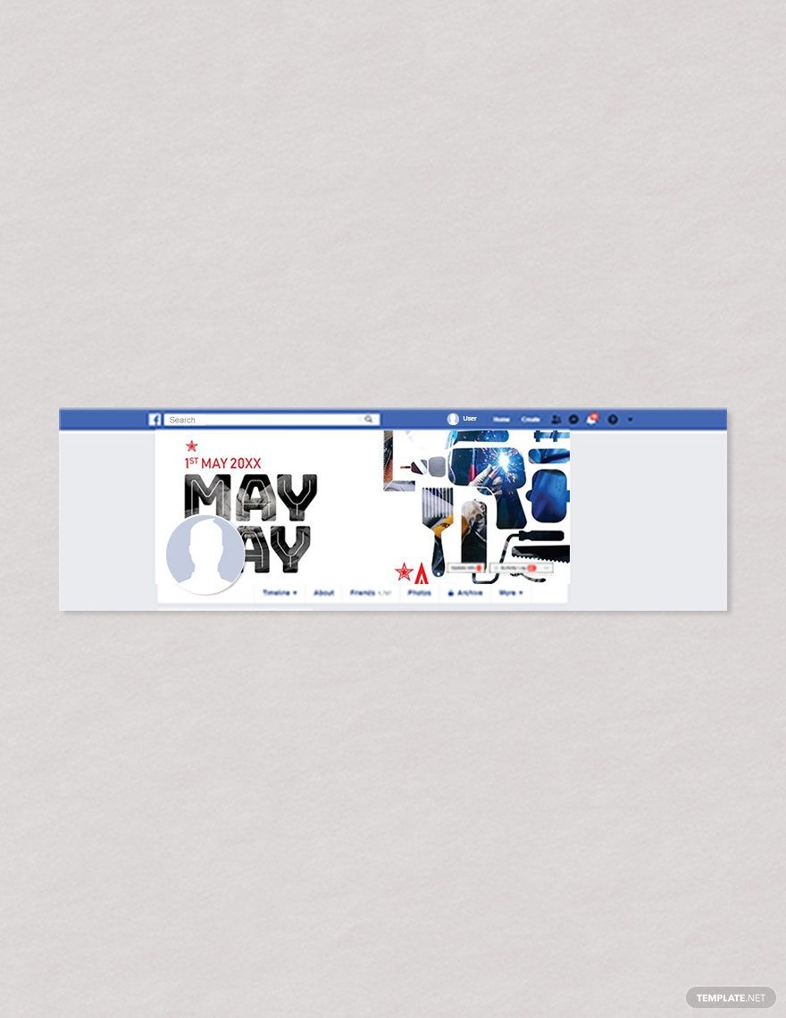 May Day Facebook Cover Template in PSD