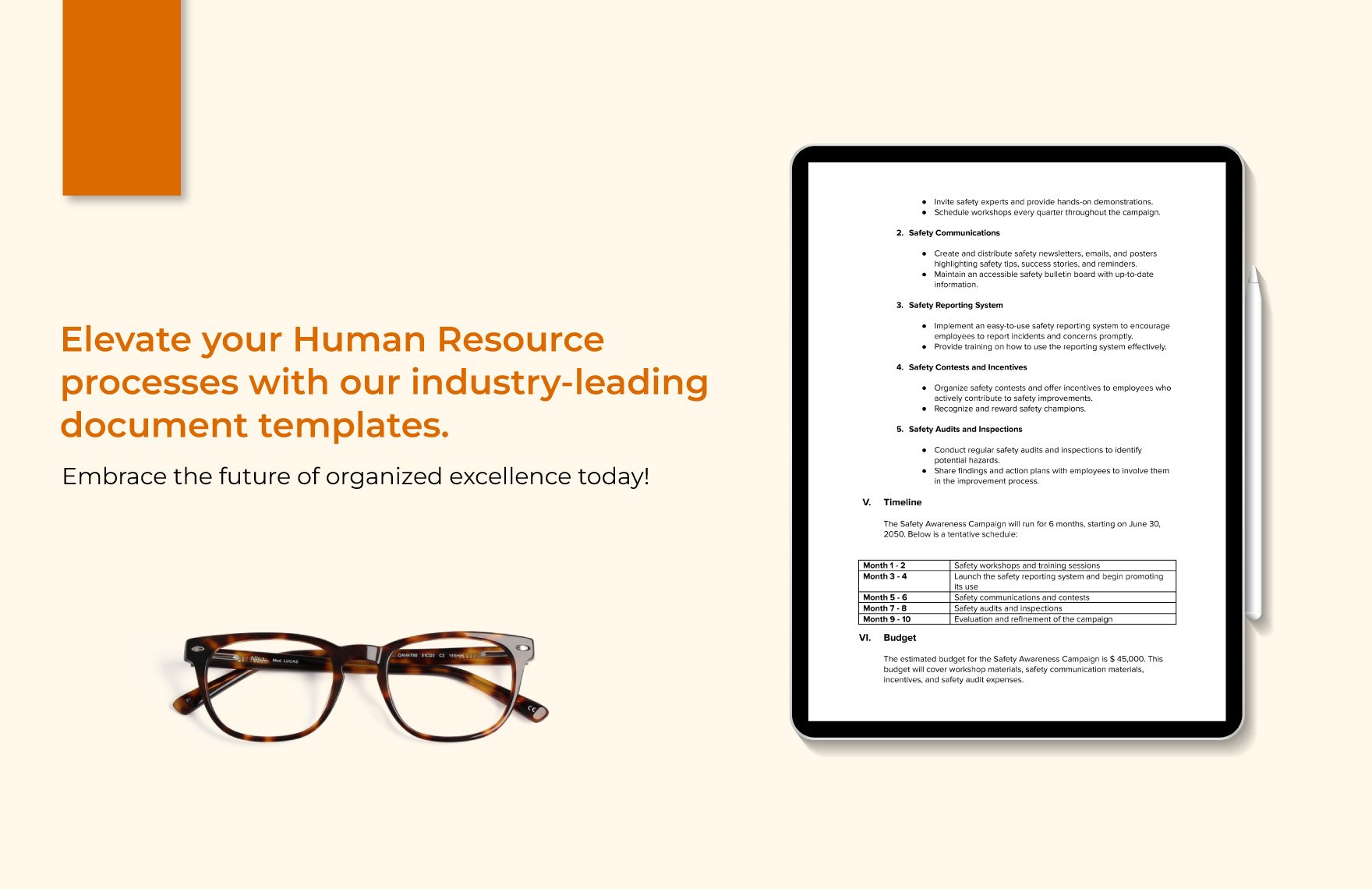 Safety Awareness Campaign Plan HR Template