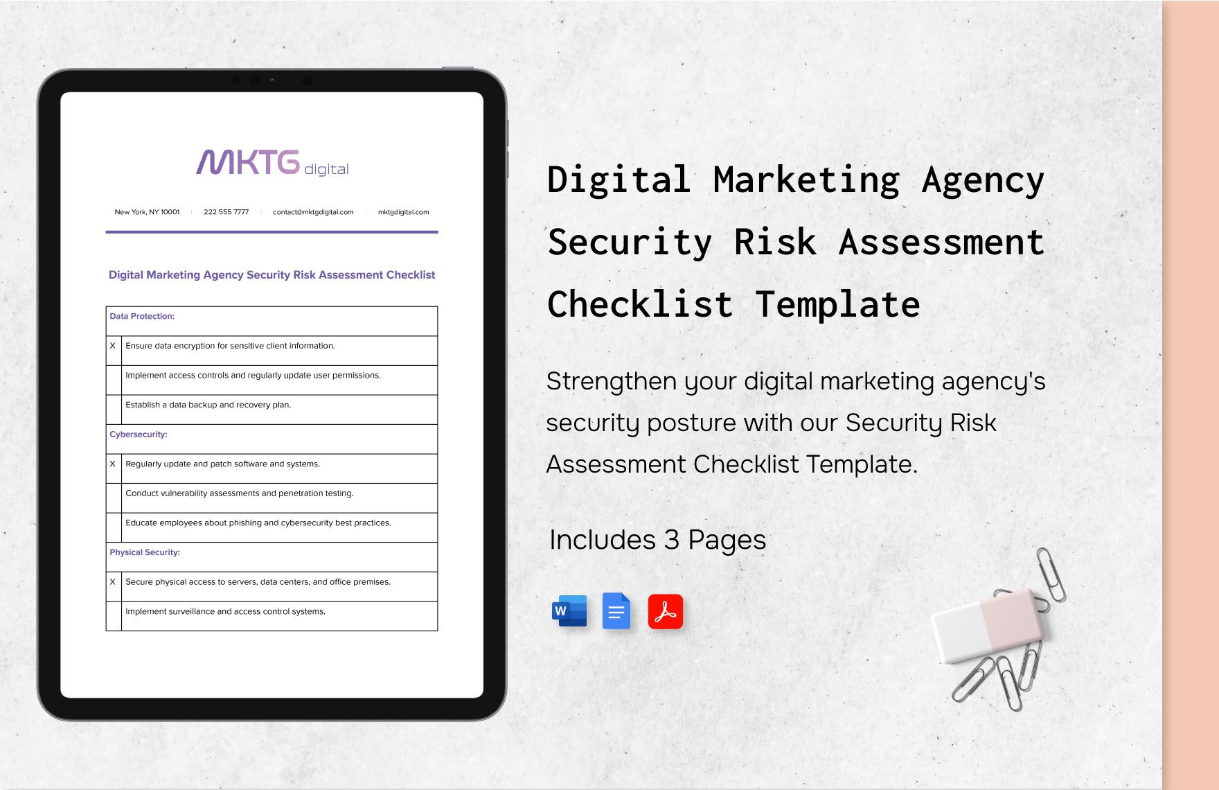 Digital Marketing Agency Security Risk Assessment Checklist Template