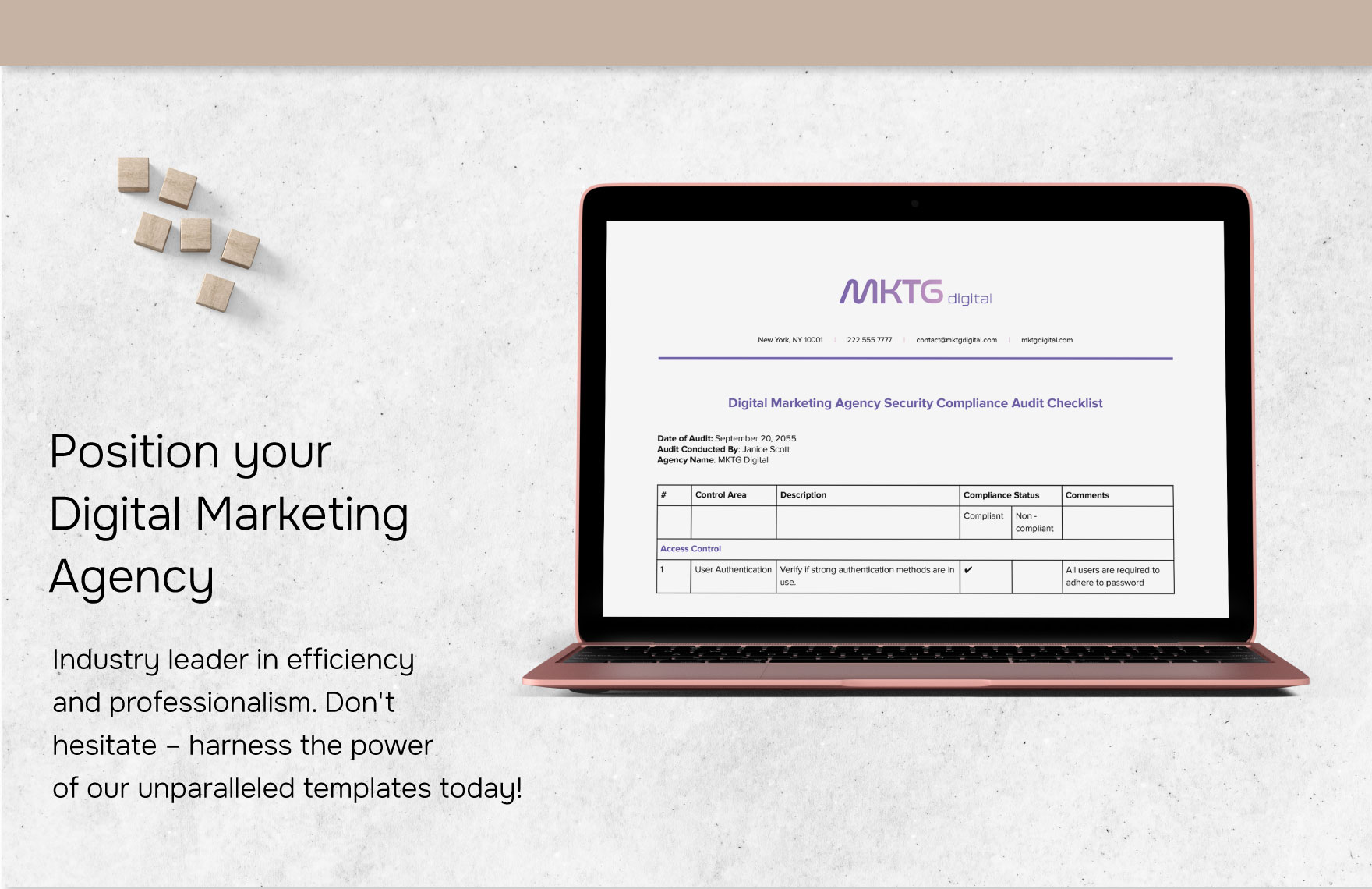 Digital Marketing Agency Security Compliance Audit Checklist Template