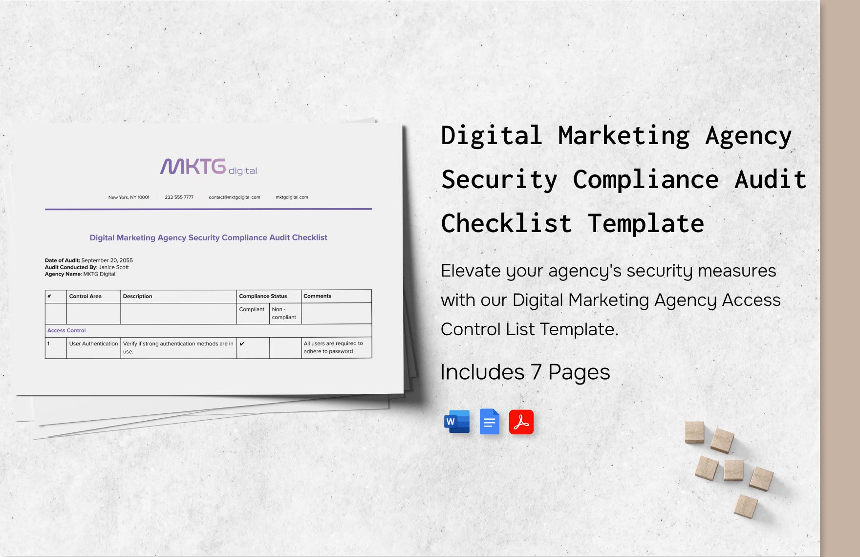 Digital Marketing Agency Security Compliance Audit Checklist Template