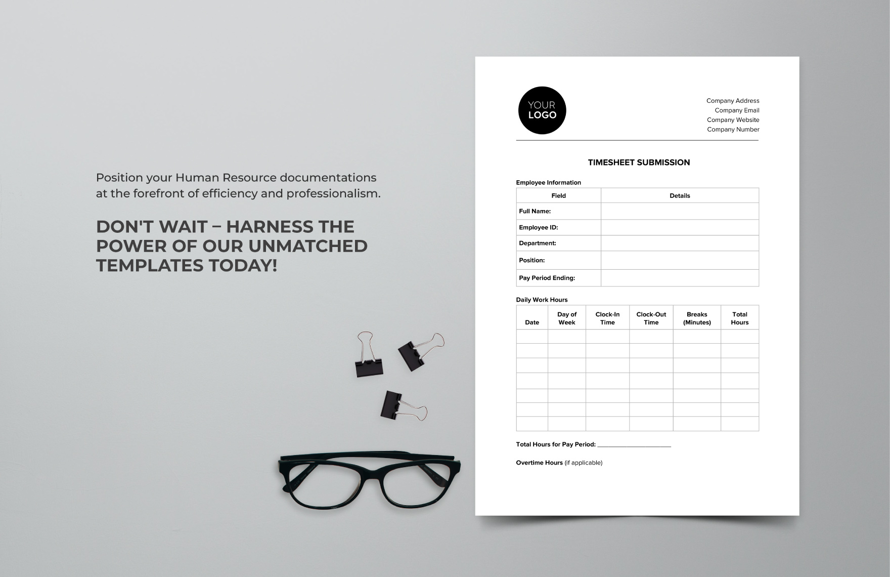 Timesheet Submission HR Template