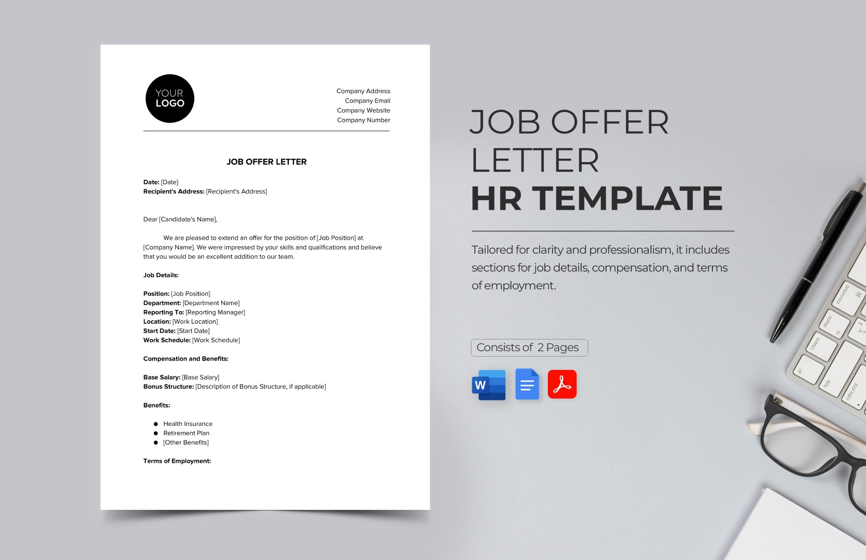 Job Offer Letter HR Template
