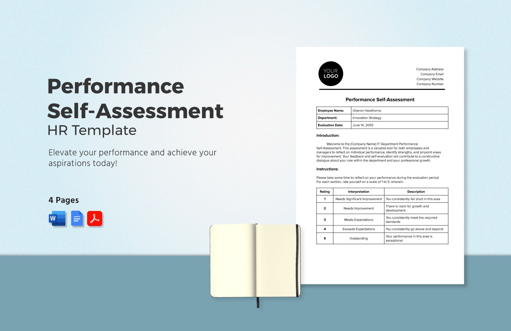 Performance Self-Assessment HR Template