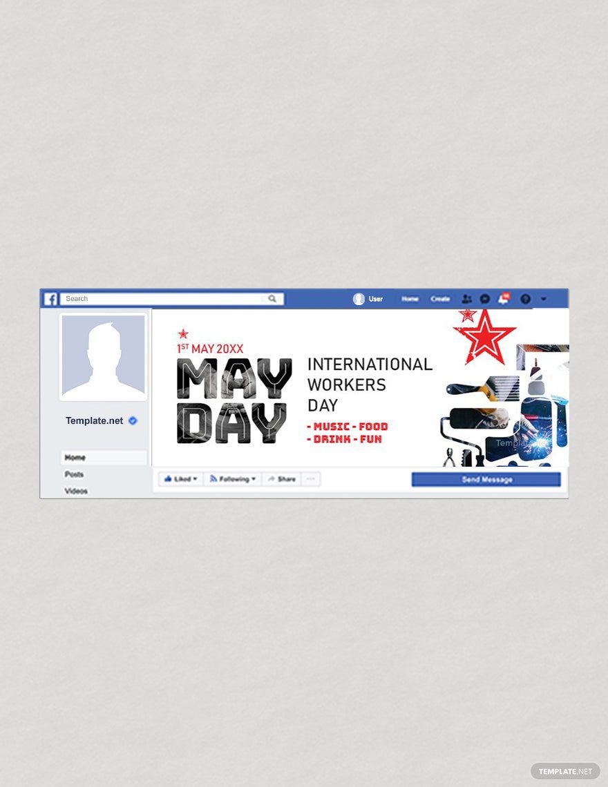 Free May Day Facebook Event Cover Template in PSD