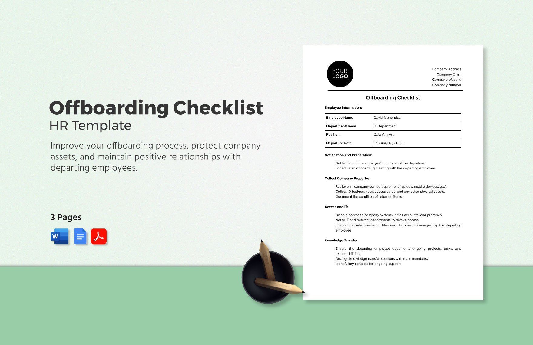 Offboarding Checklist HR Template