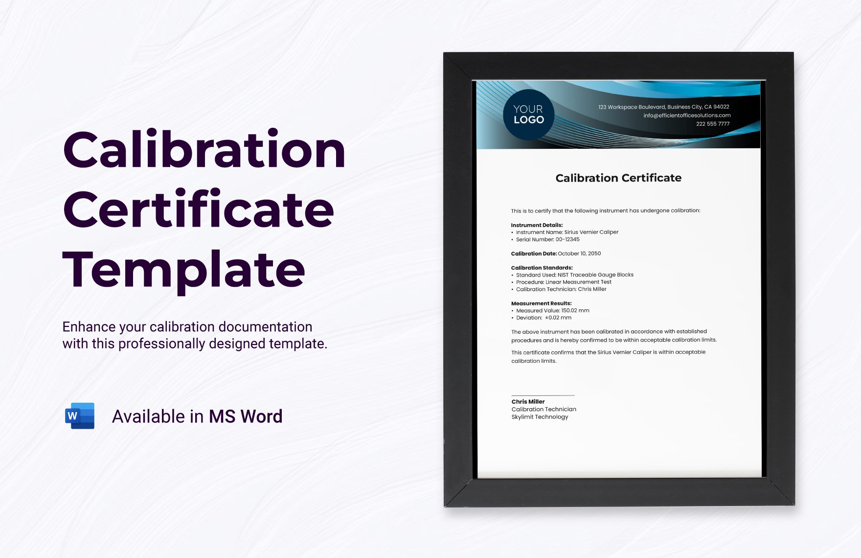 Free Calibration Certificate Template in Word