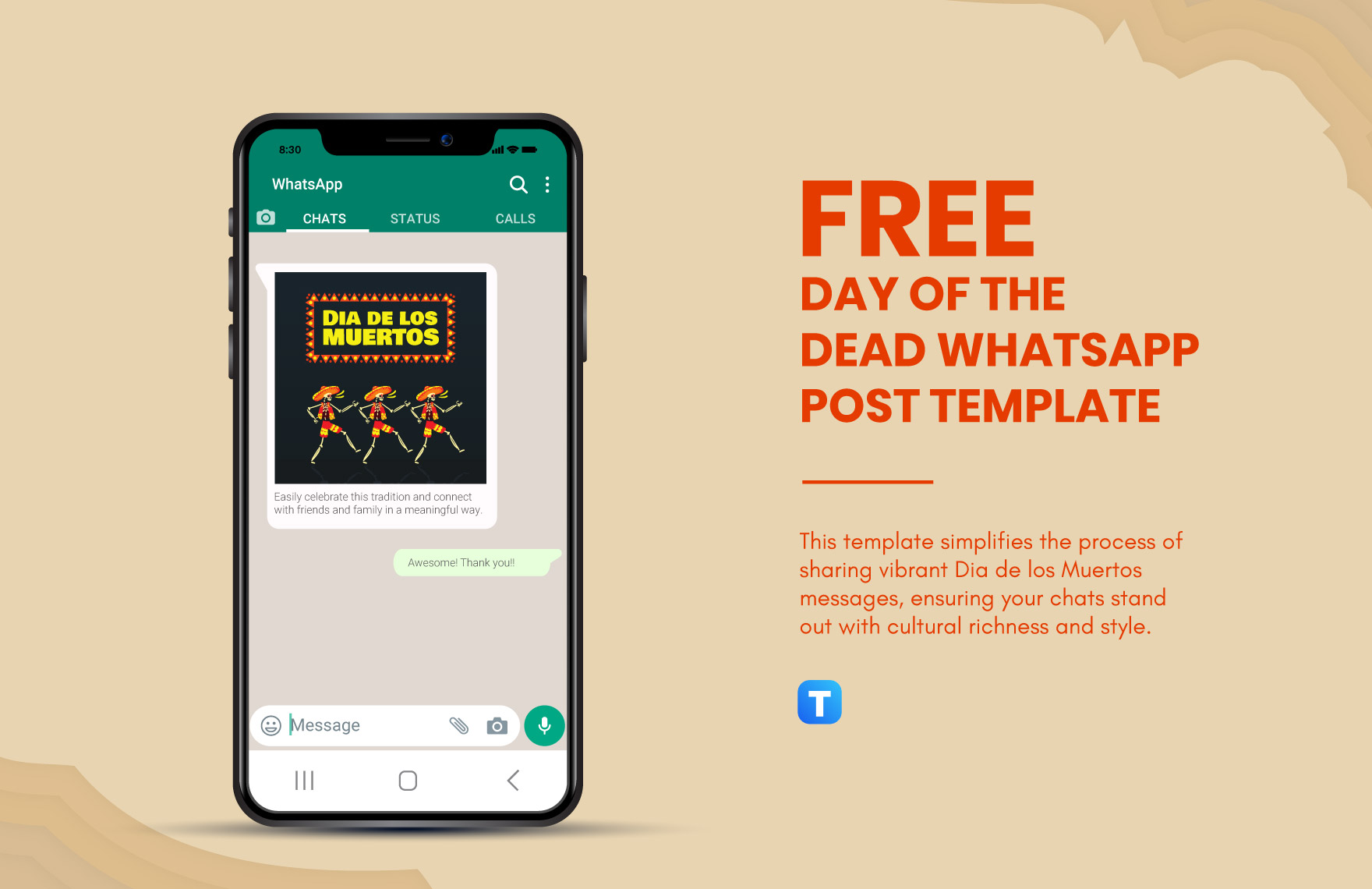 Day of the Dead WhatsApp Post Template