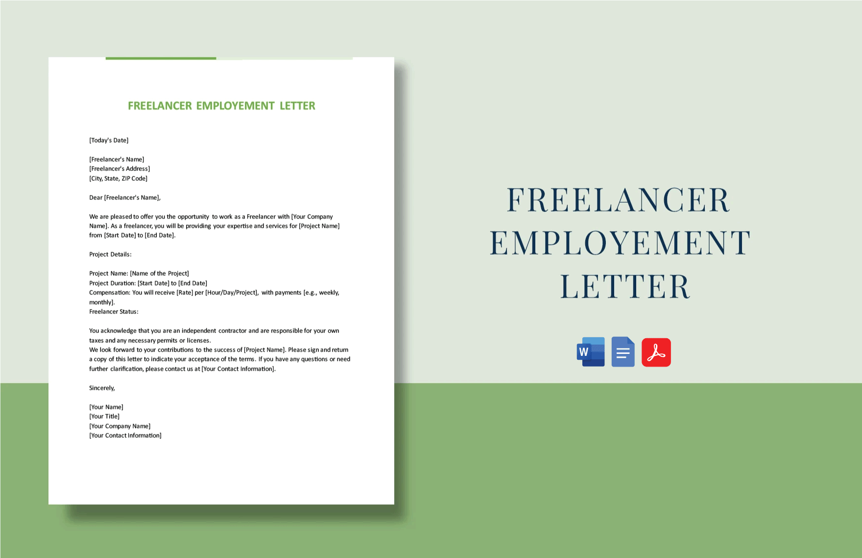 Freelancer Employment Letter in Word, Google Docs, PDF