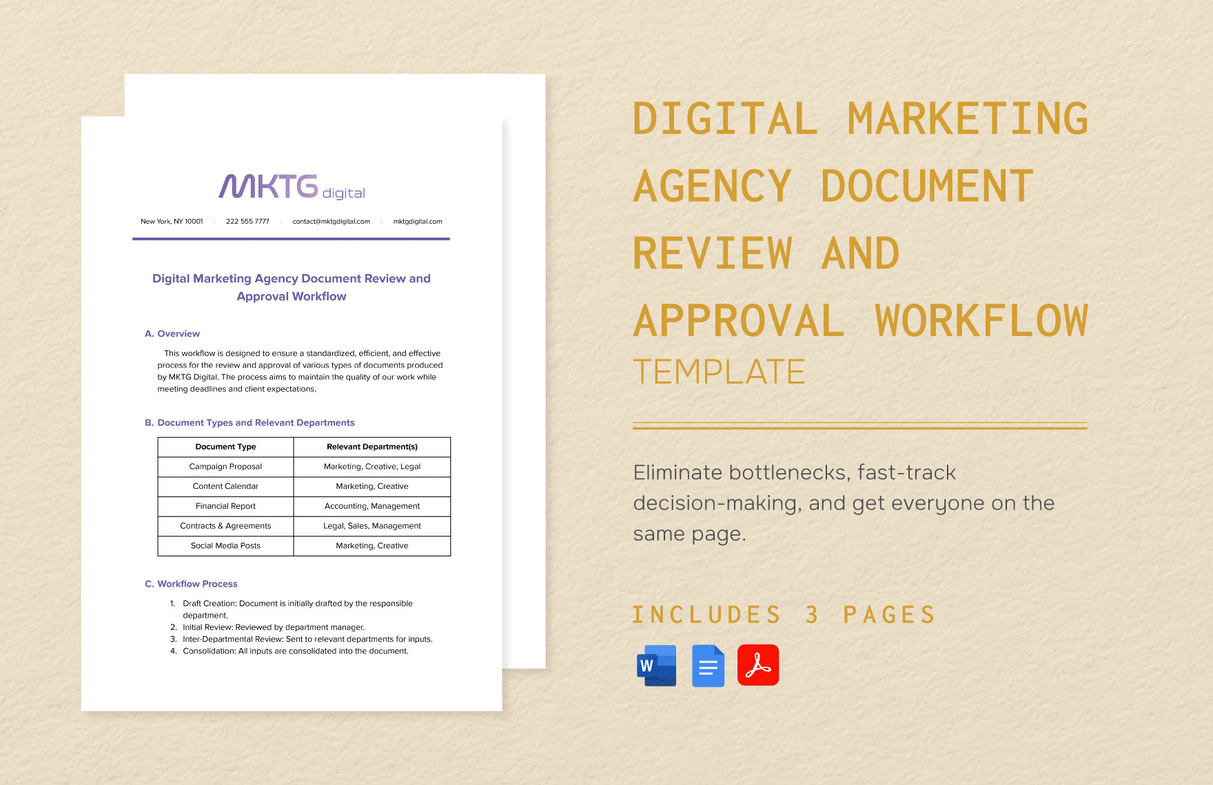 Digital Marketing Agency Document Review and Approval Workflow Template