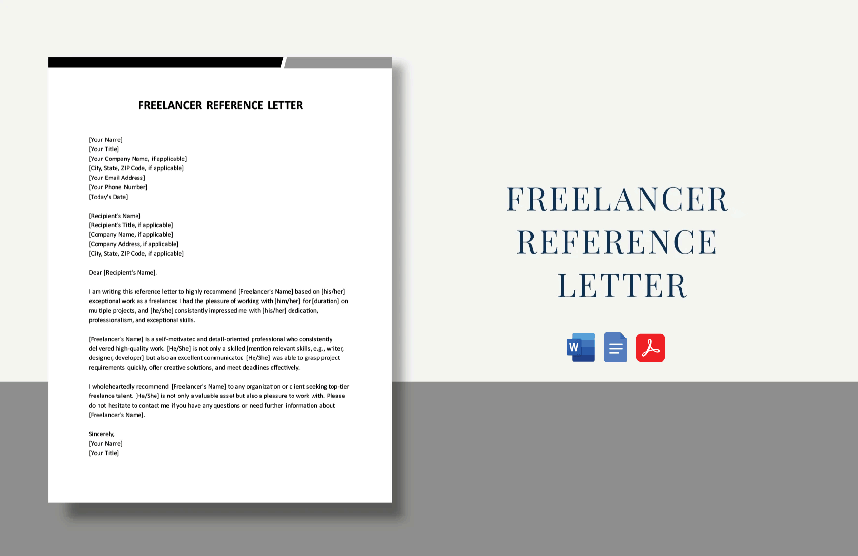 Freelancer Reference Letter in Word, Google Docs, PDF