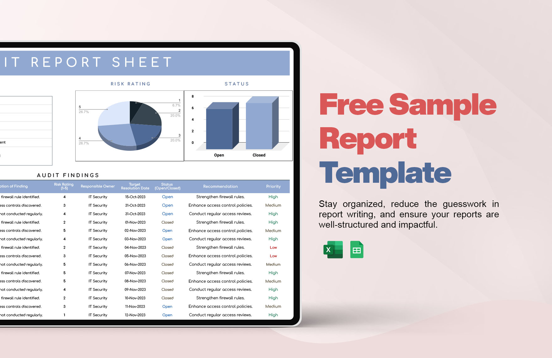 Free Sample Report Template in Excel, Google Sheets