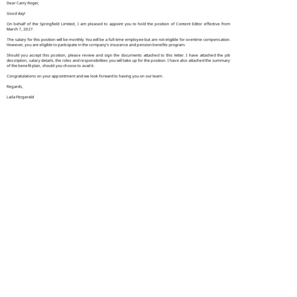 Standard Job Appointment Letter Template.jpe