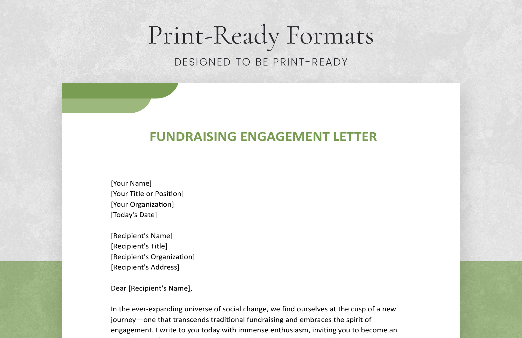 Fundraising Engagement Letter