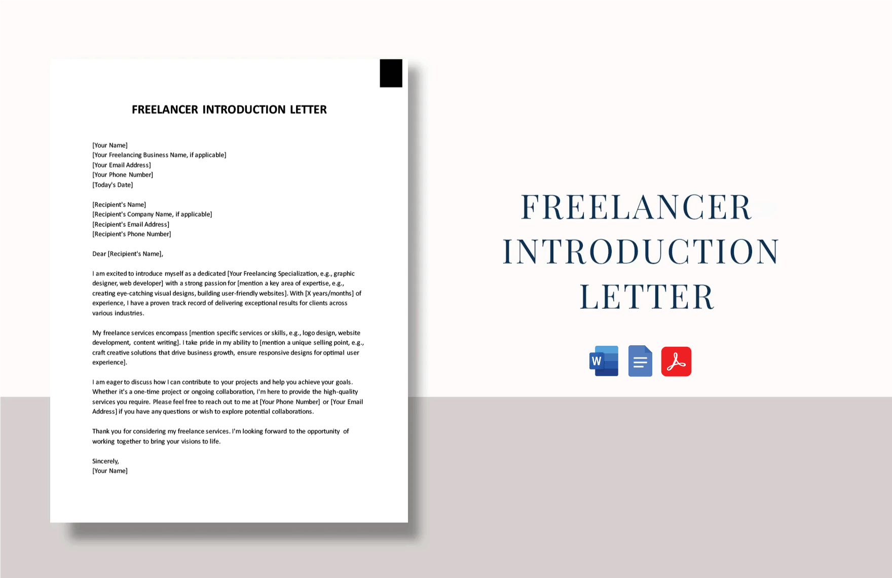 Freelancer Introduction Letter in Word, Google Docs, PDF