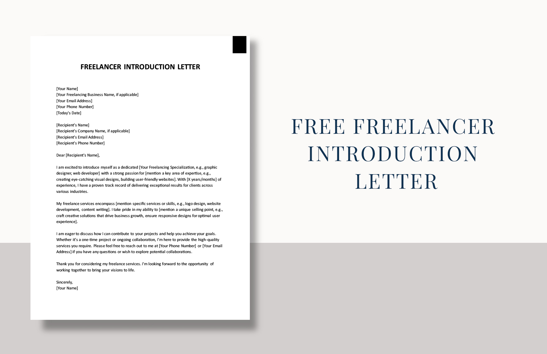 Freelancer Introduction Letter