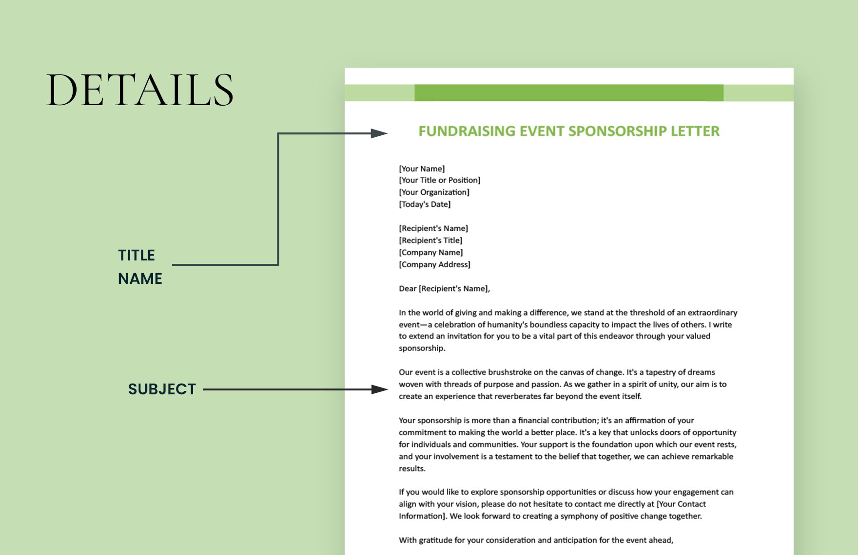 Fundraising Event Sponsorship Letter