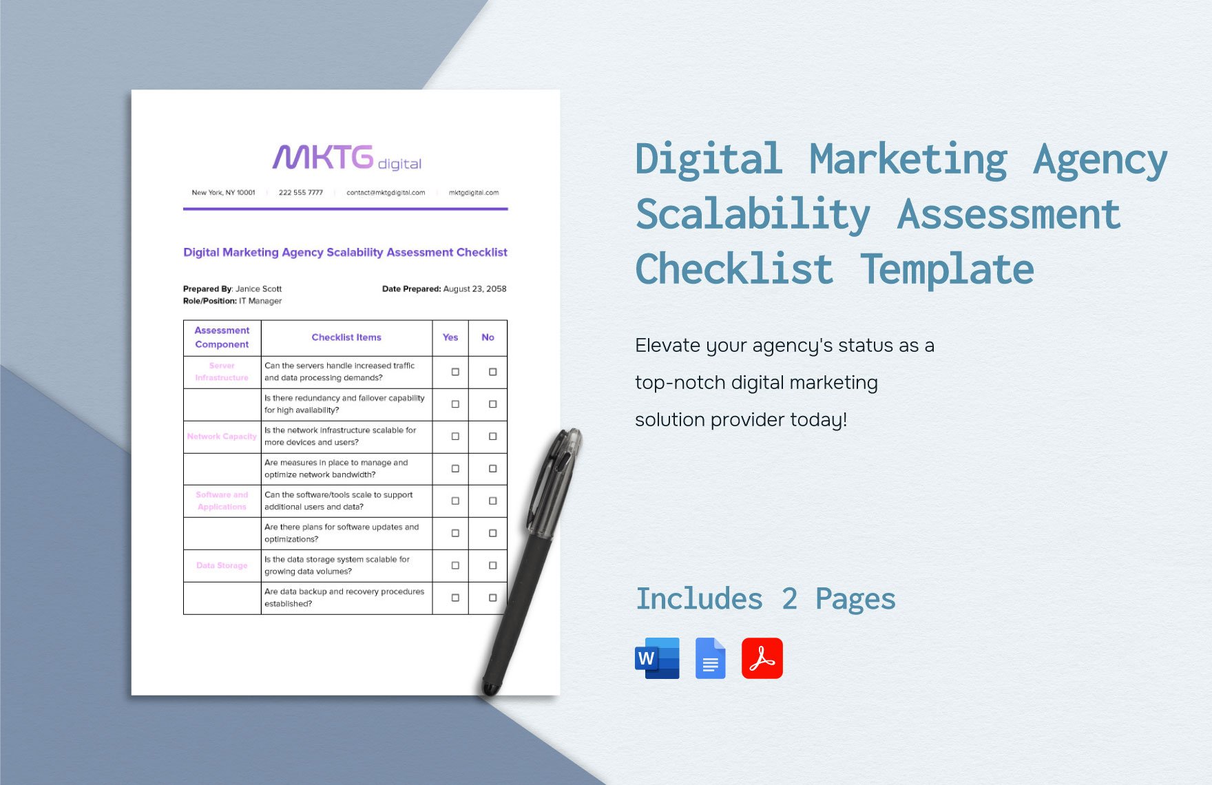 Digital Marketing Agency Scalability Assessment Checklist Template