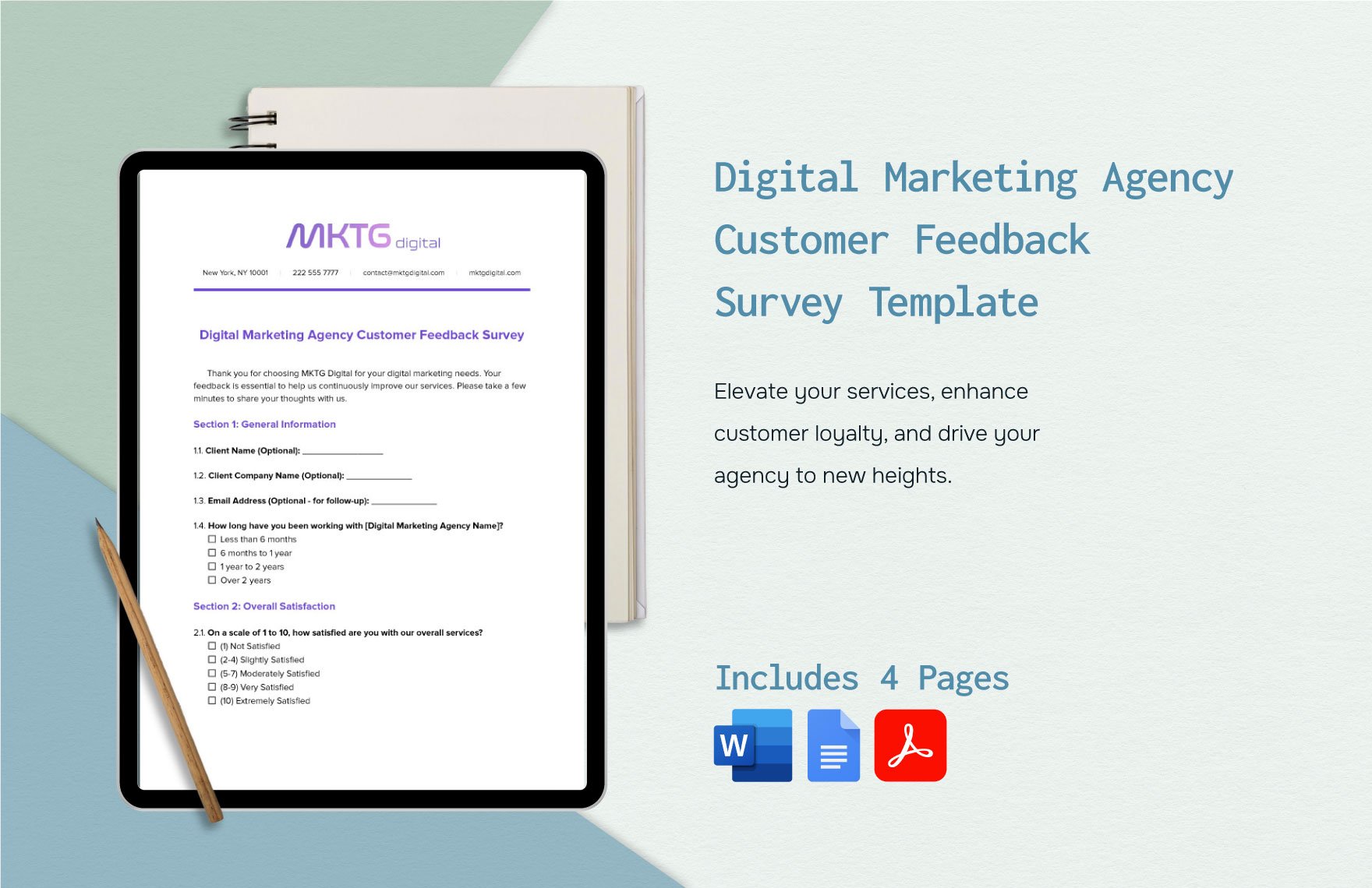 Digital Marketing Agency Customer Feedback Survey Template