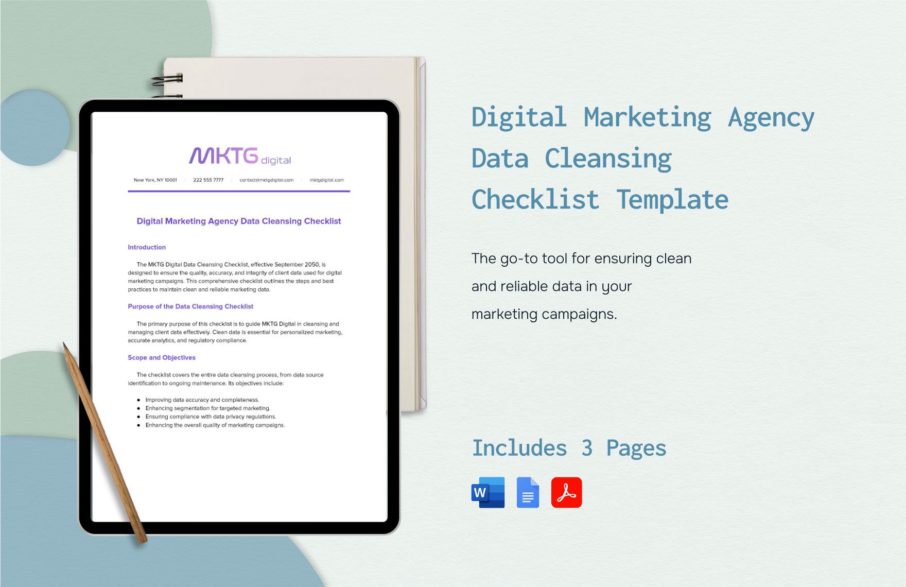 Digital Marketing Agency Data Cleansing Checklist Template