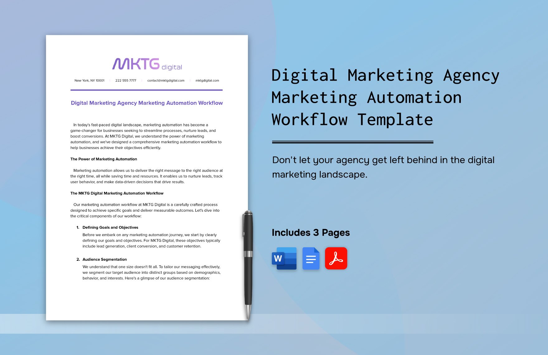 Digital Marketing Agency Marketing Automation Workflow Template in Word, Google Docs, PDF