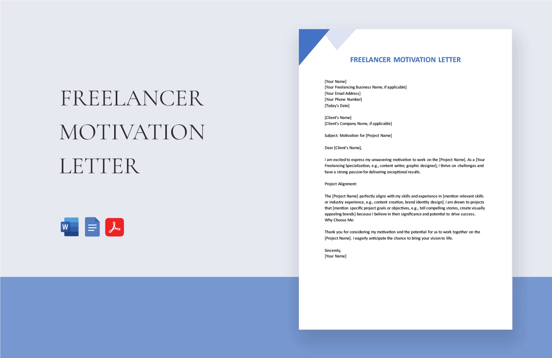 Freelancer Motivation Letter in Word, Google Docs, PDF