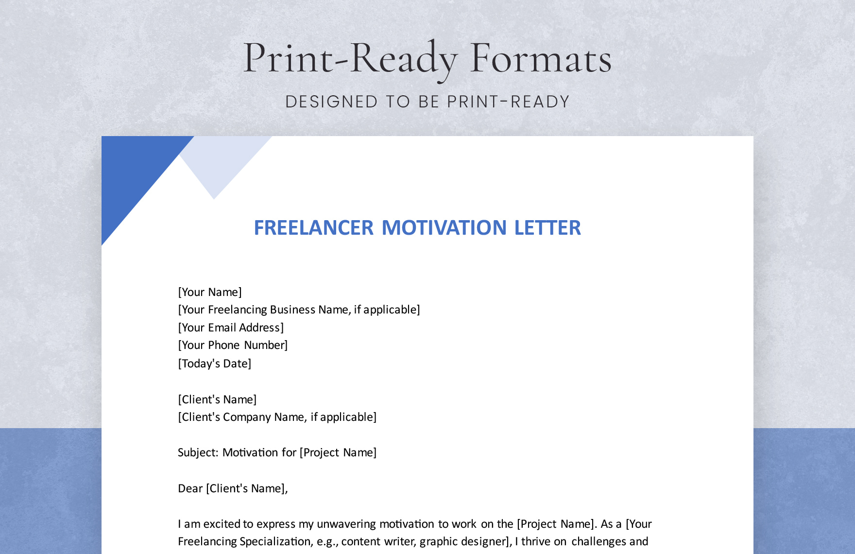 Freelancer Motivation Letter