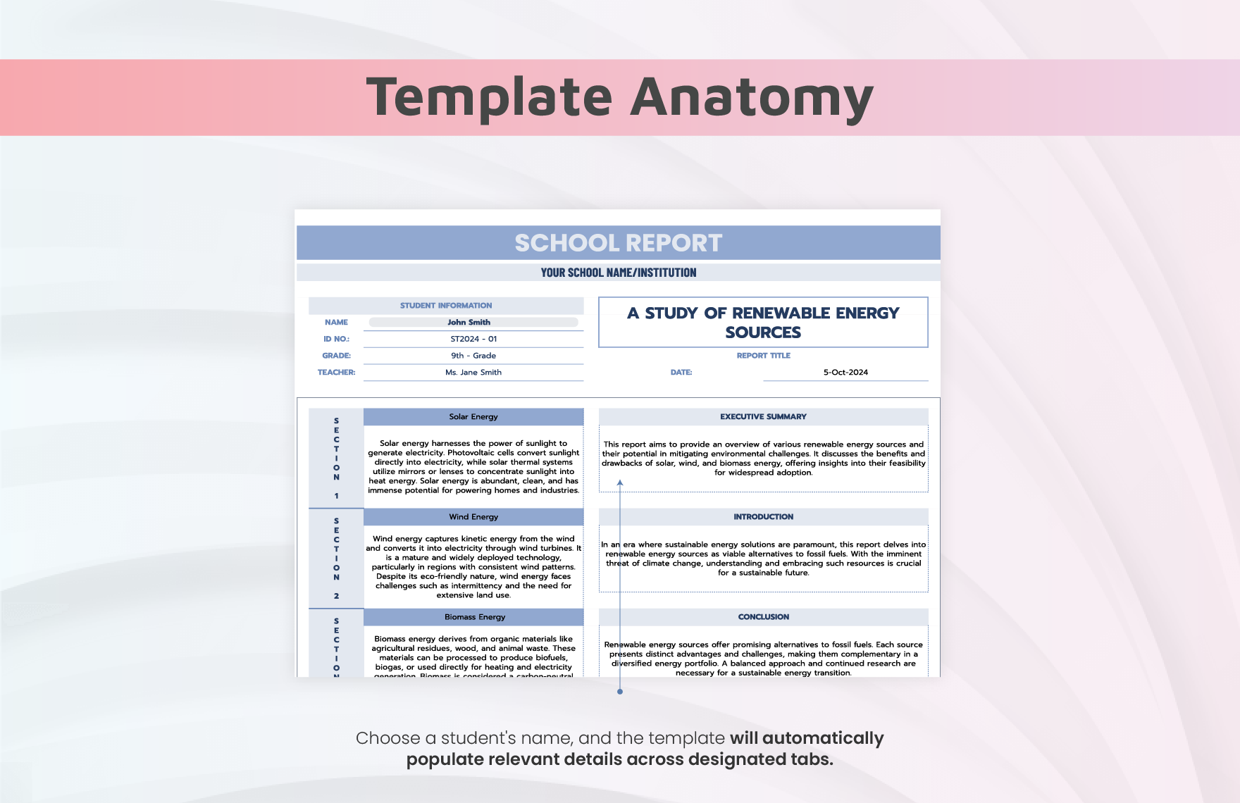 School Report Template