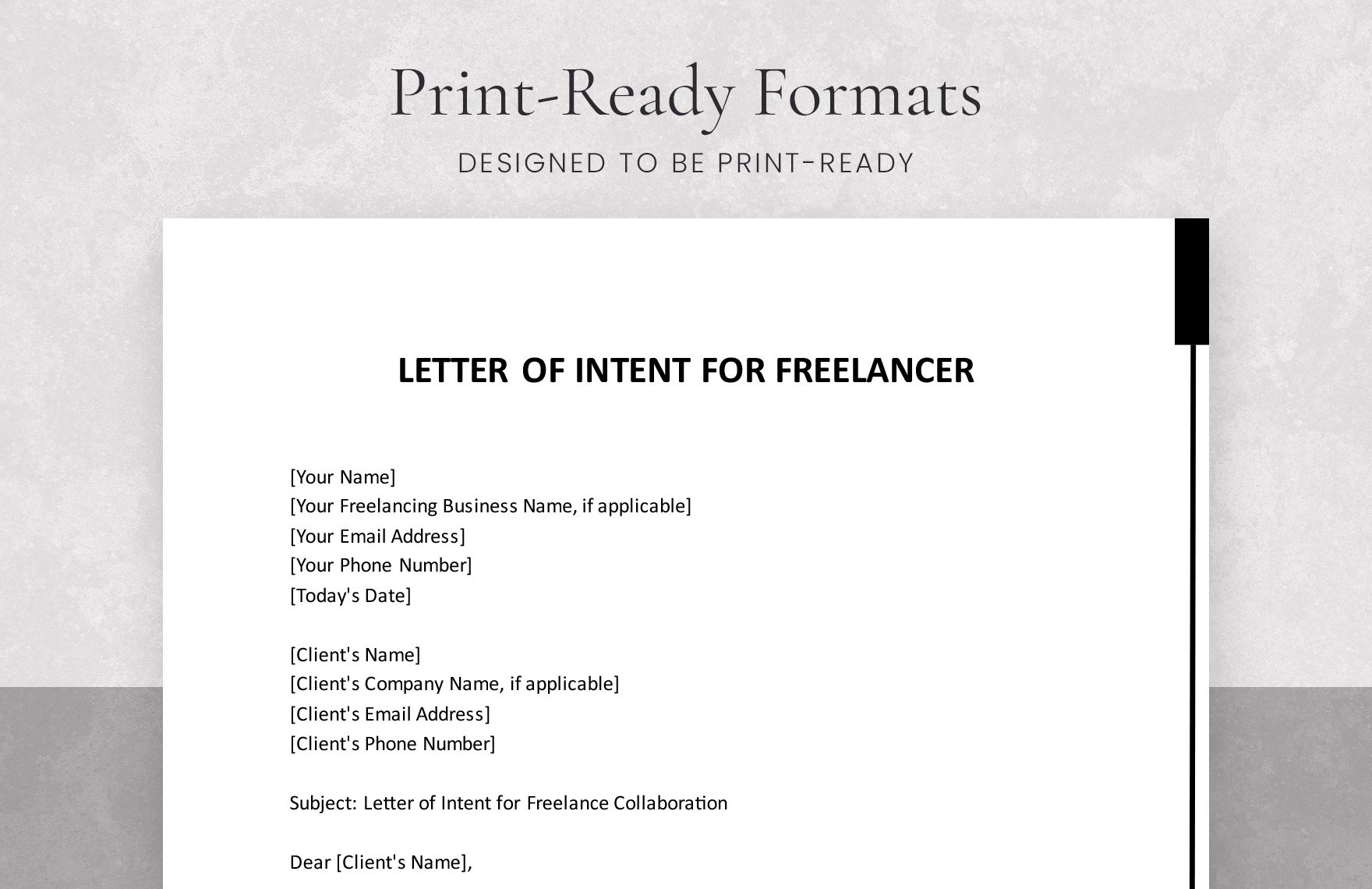 Letter Of Intent For Freelancer