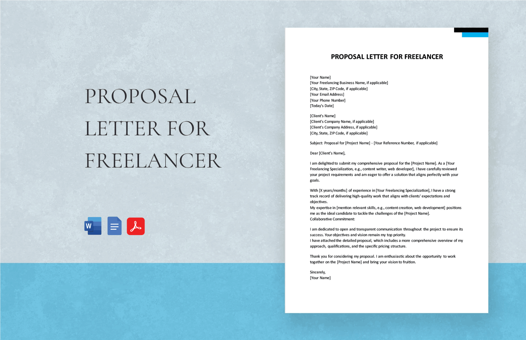 Proposal Letter For Freelancer in Word, Google Docs, PDF