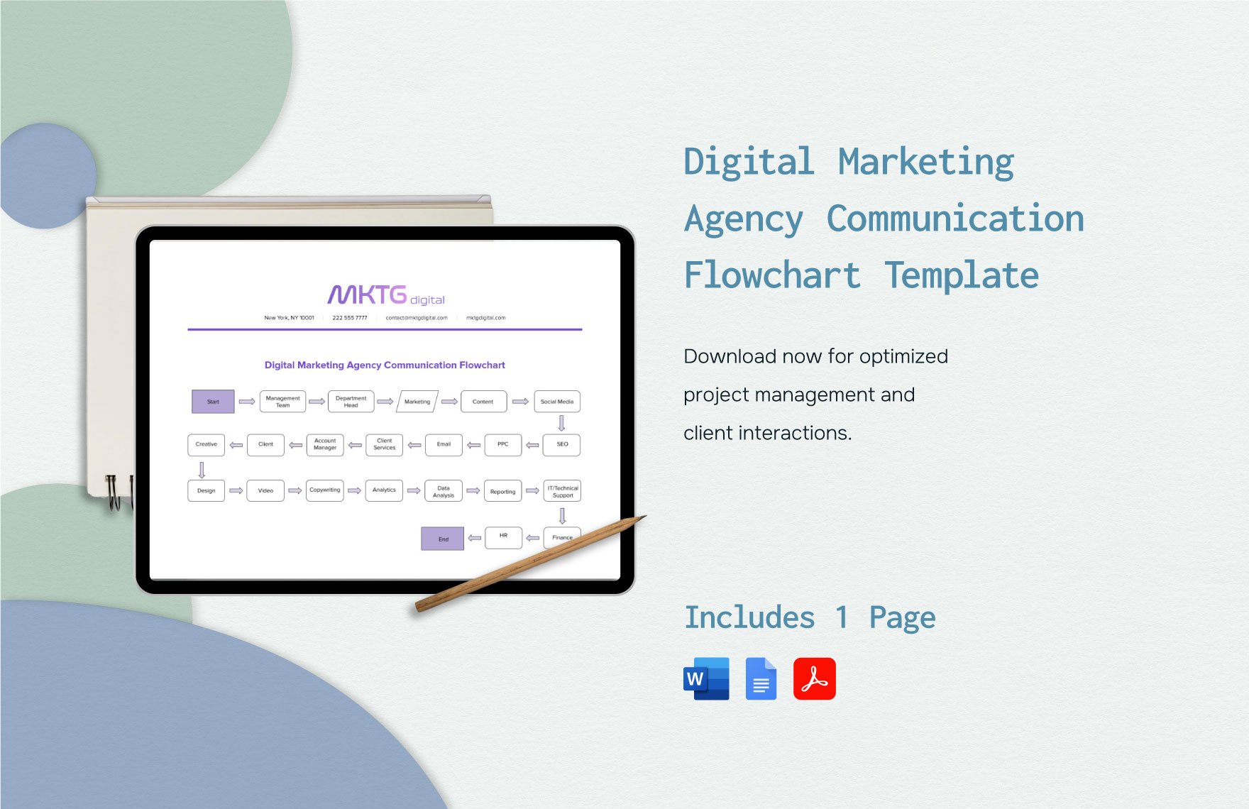 Digital Marketing Agency Communication Flowchart Template