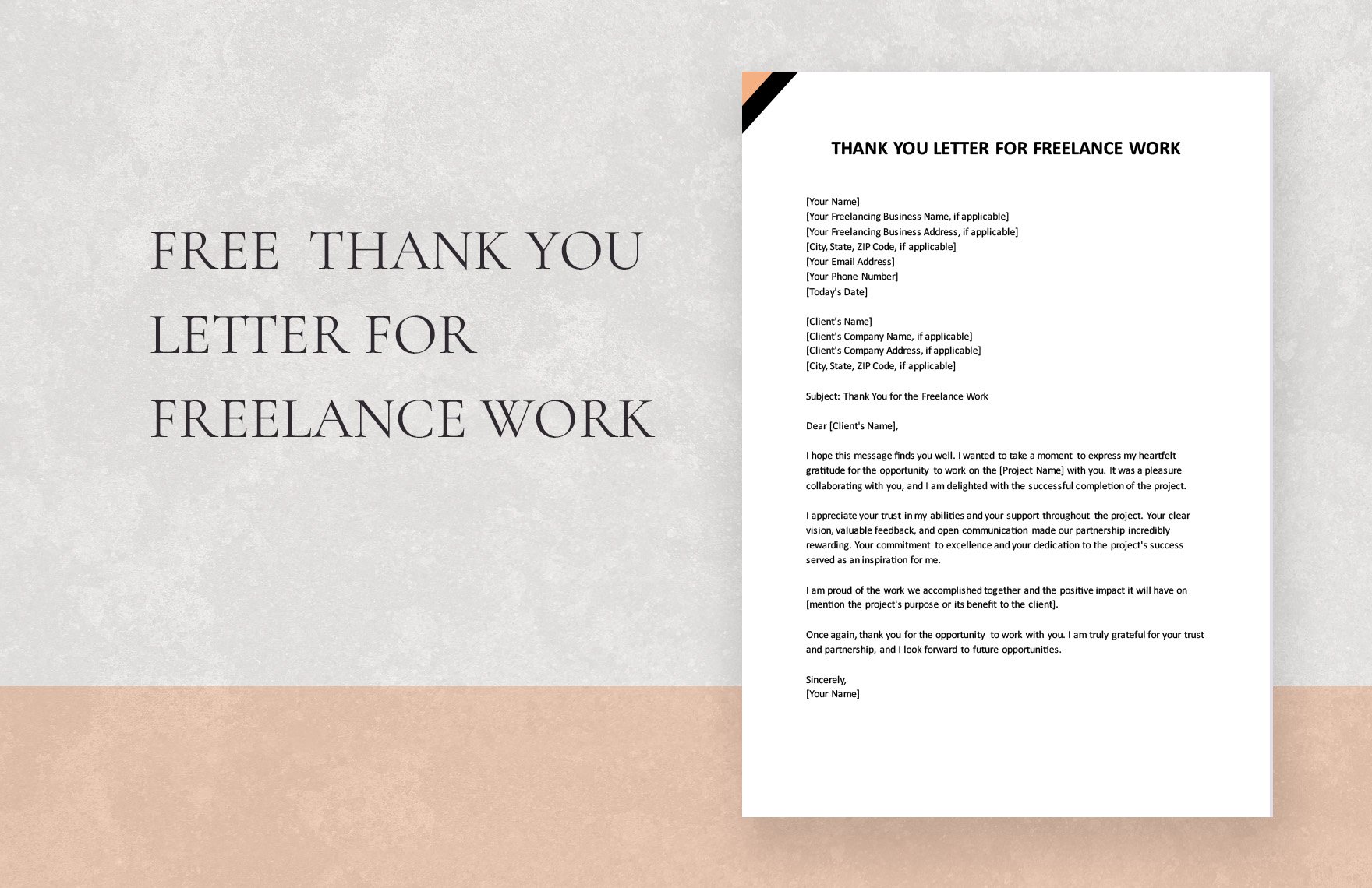 Thank You Letter For Freelance Work