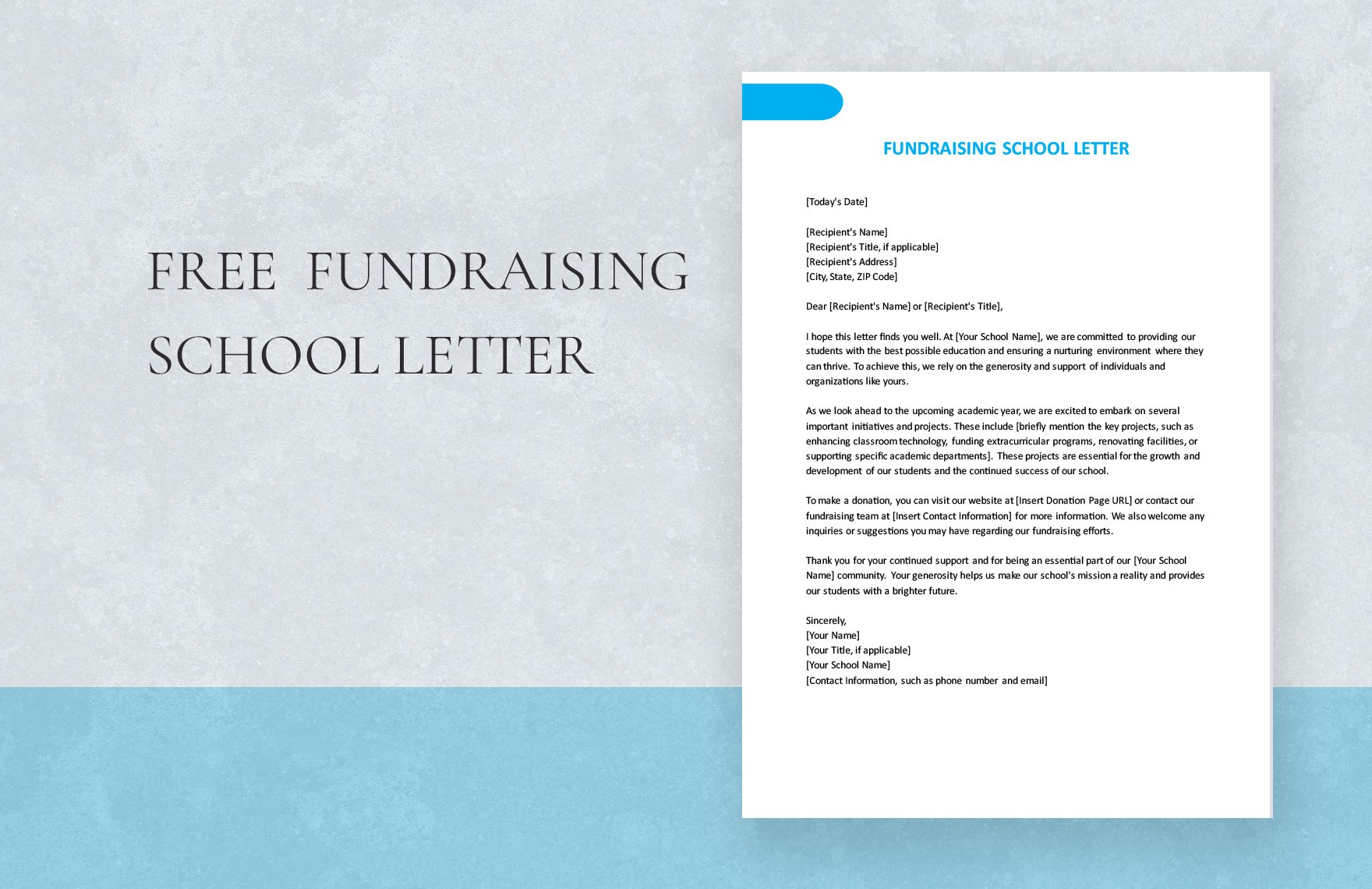 Fundraising School Letter