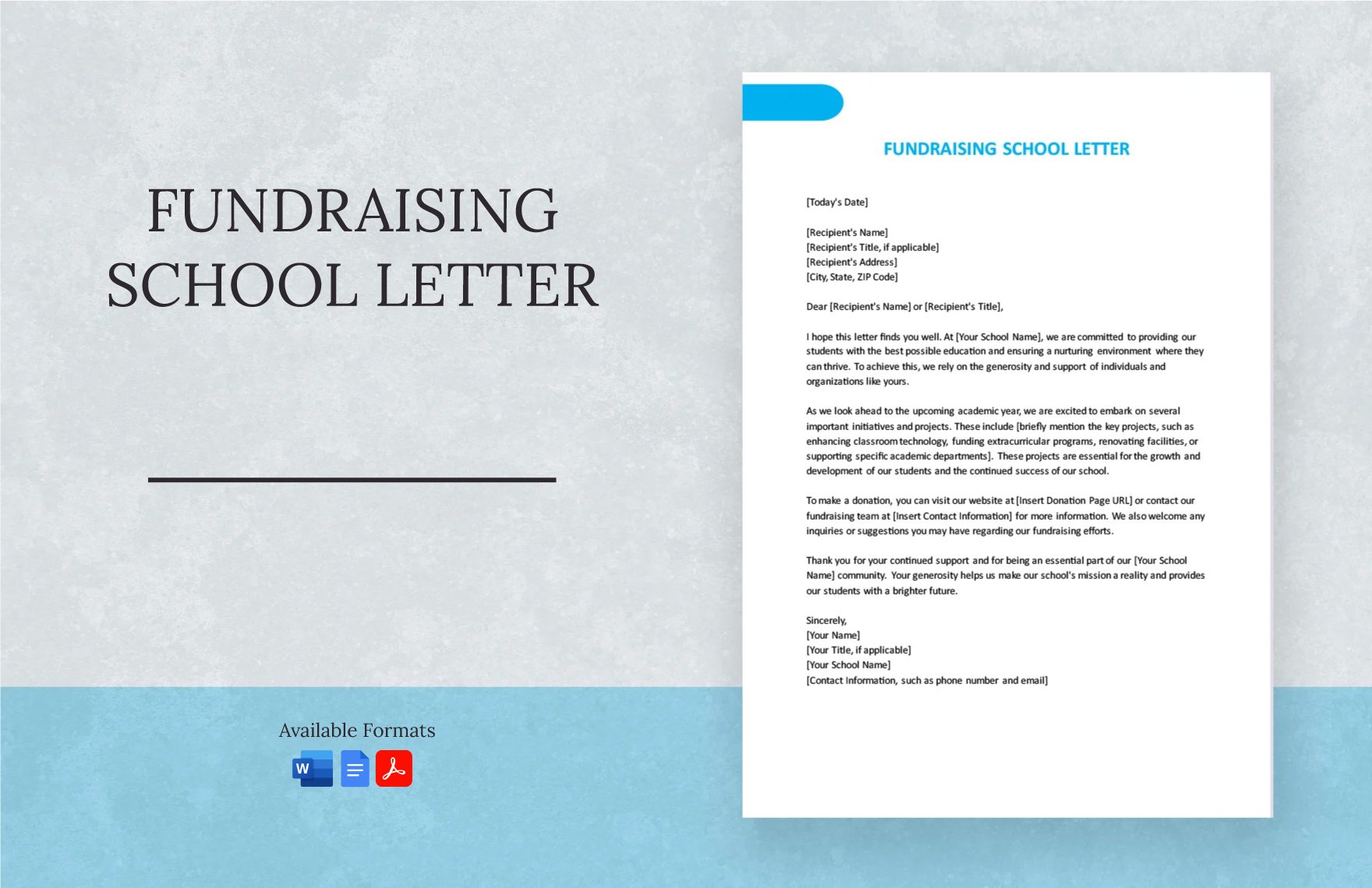 Fundraising School Letter in Word, Google Docs, PDF