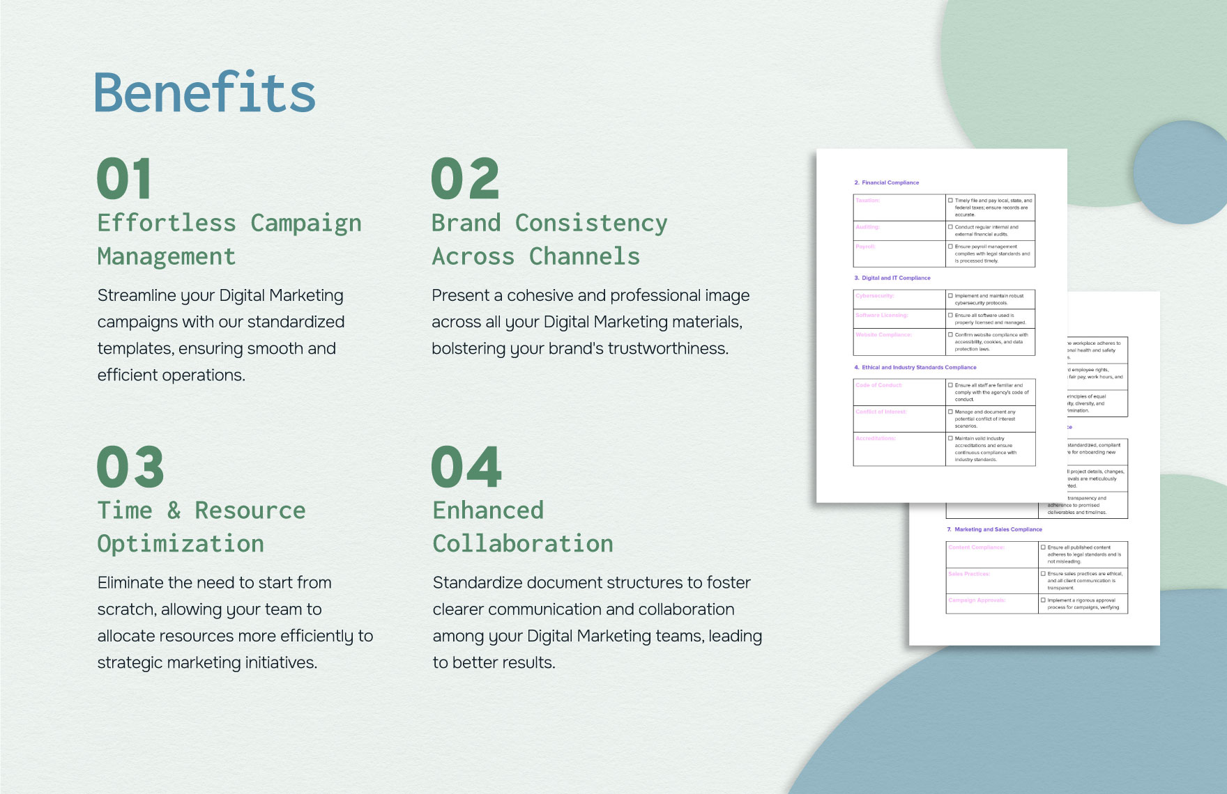 Digital Marketing Agency Business Compliance Checklist Template